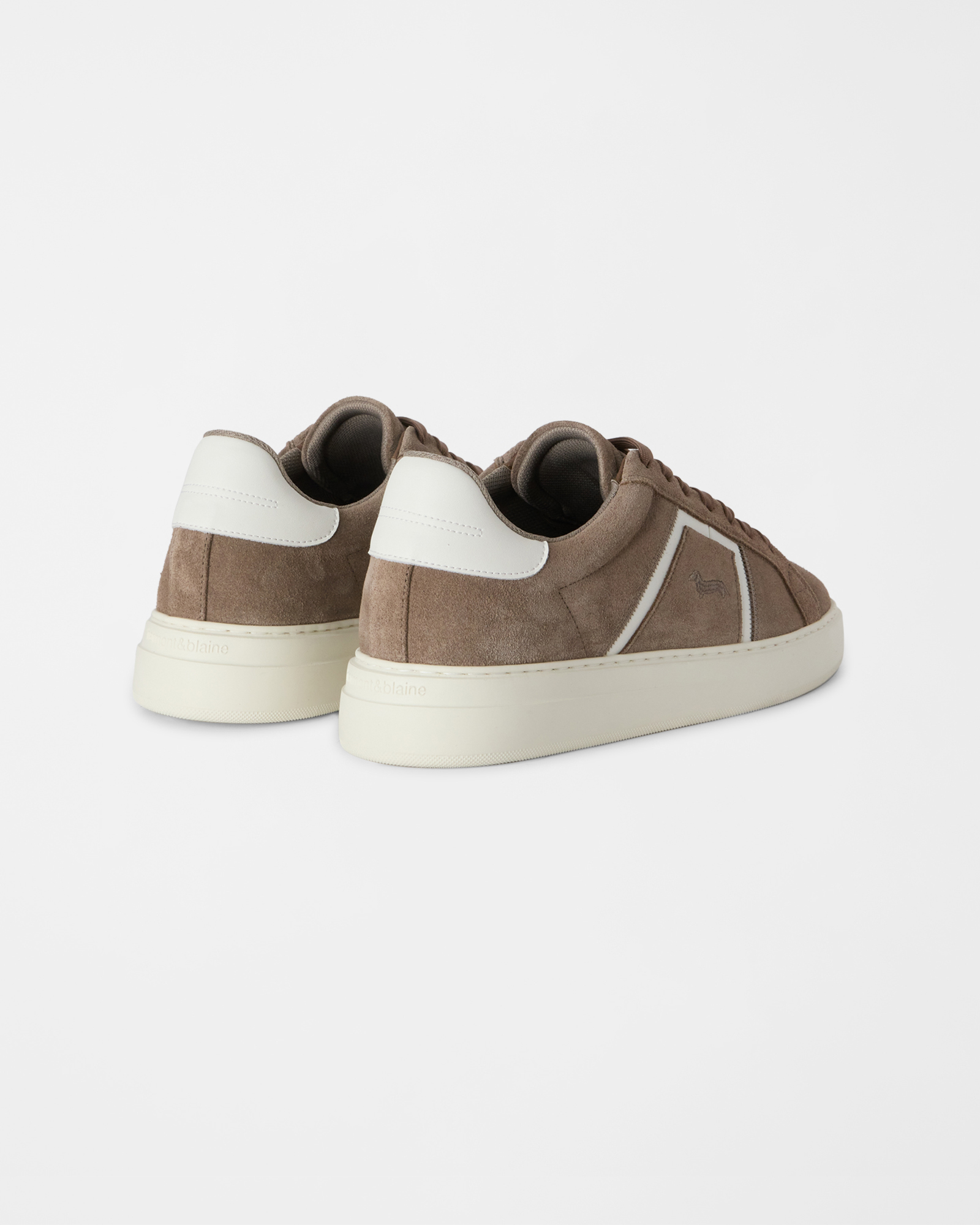 MEN&rsquo;S SUEDE SHOE - CALF, TAUPE - OFF-WHITE, large image number 2