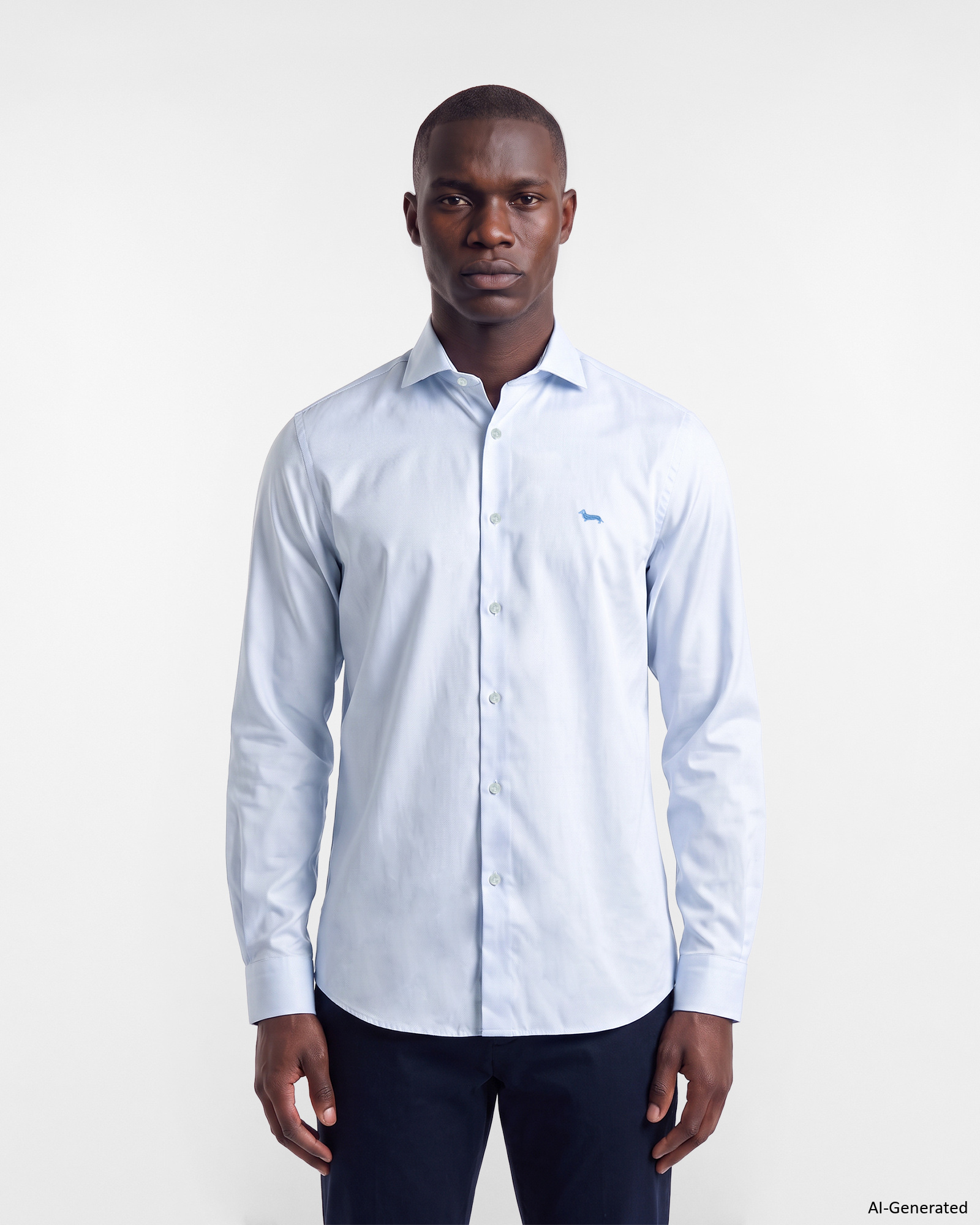 Camicia Uomo Cotone Armaturato no iron Narrow Fit blu