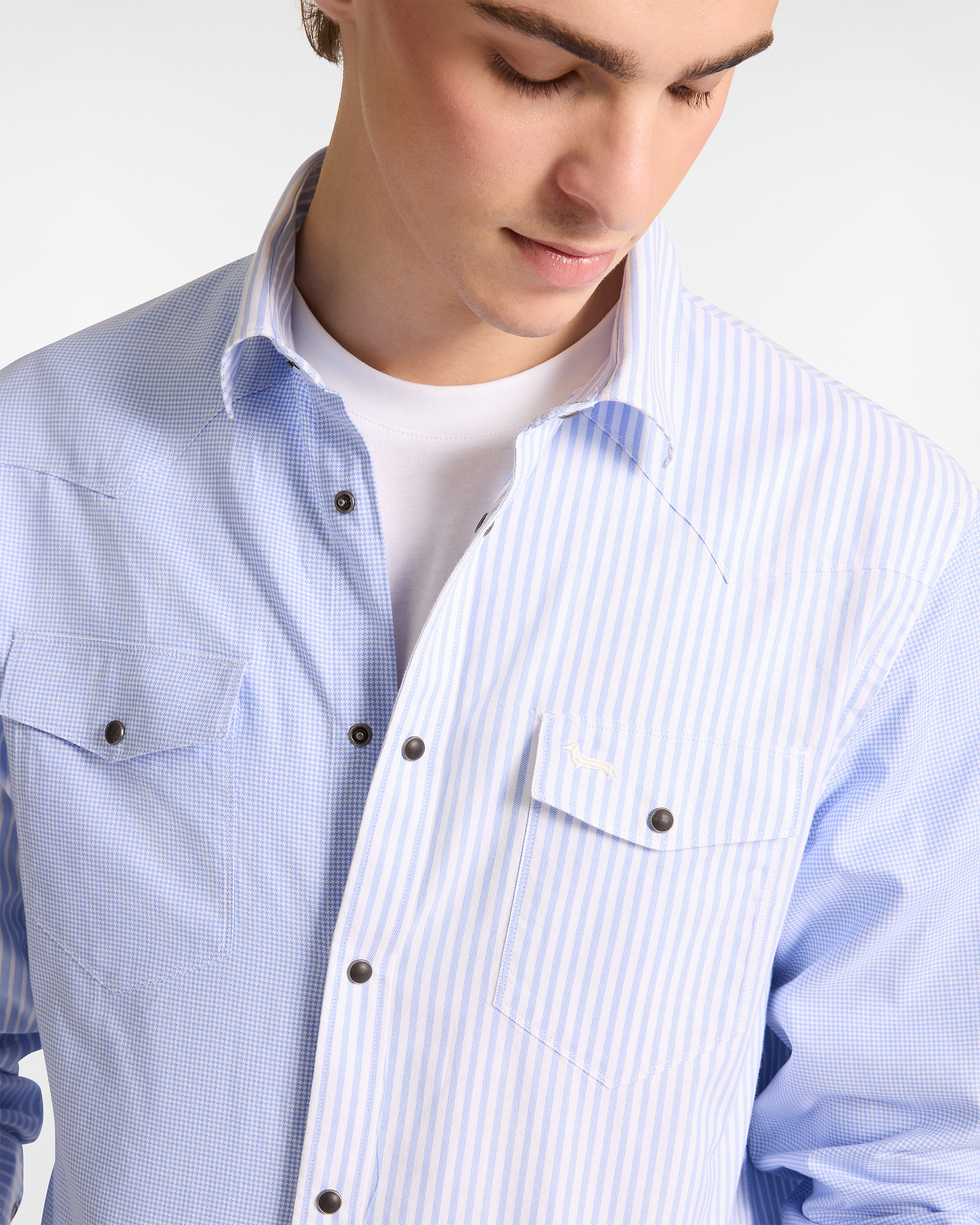 Camisa Western Patchwork, Azul Cielo, large image number 2