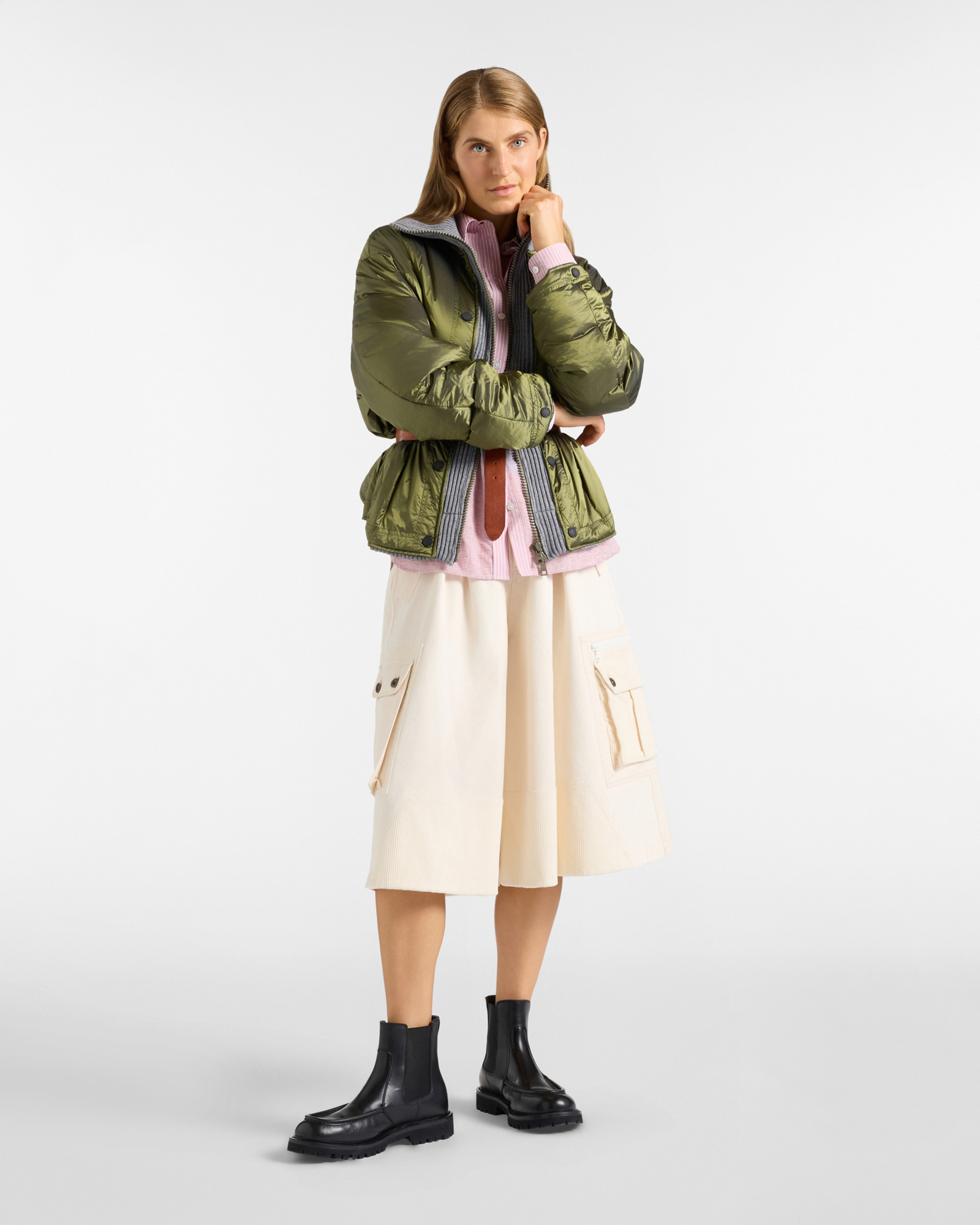 Women&rsquo;s Velvet Skirt-Trousers from the Re-Loved Capsule Collection, TAUPE, large