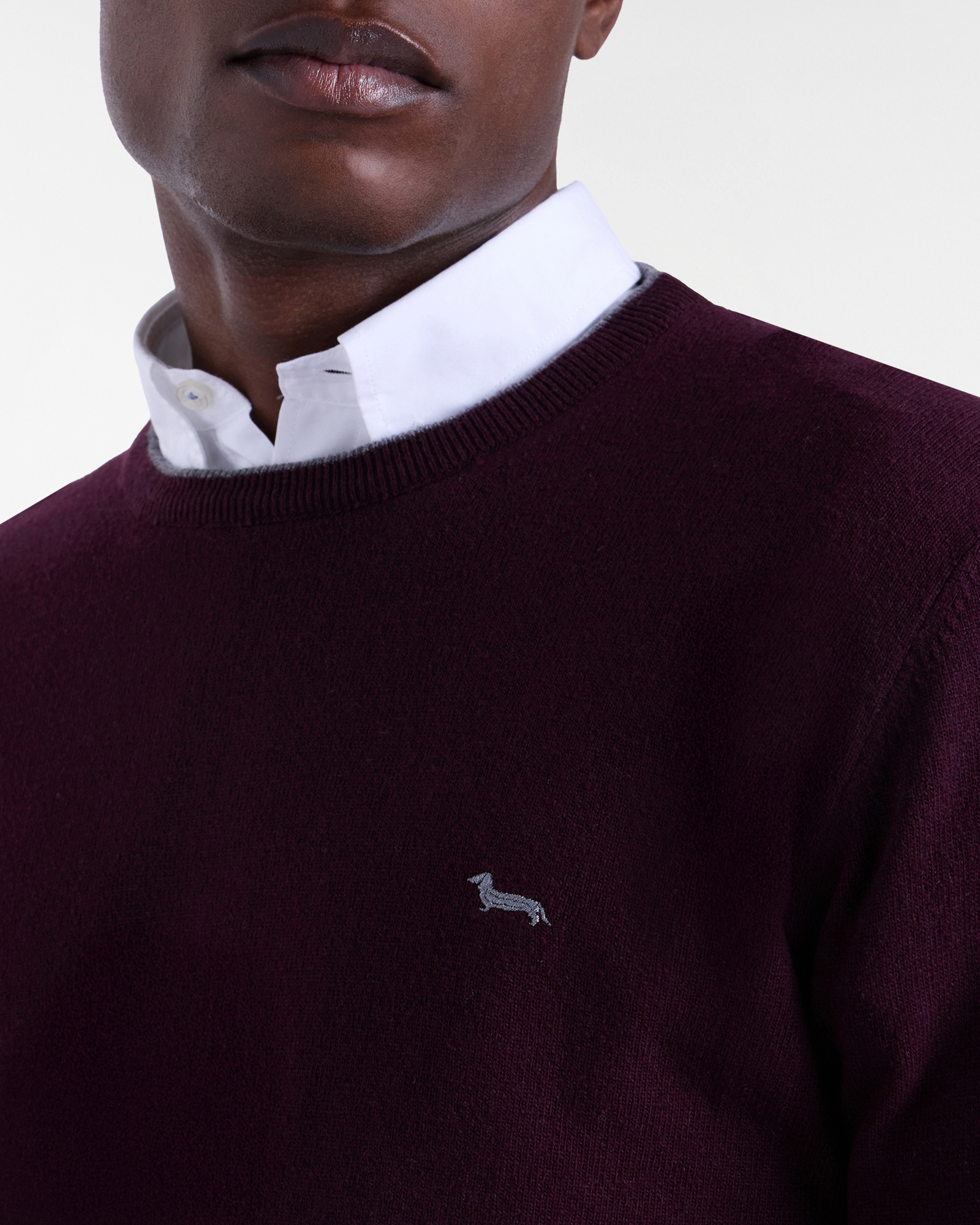 Sweater with Contrast Details, Dark Red, large image number 2