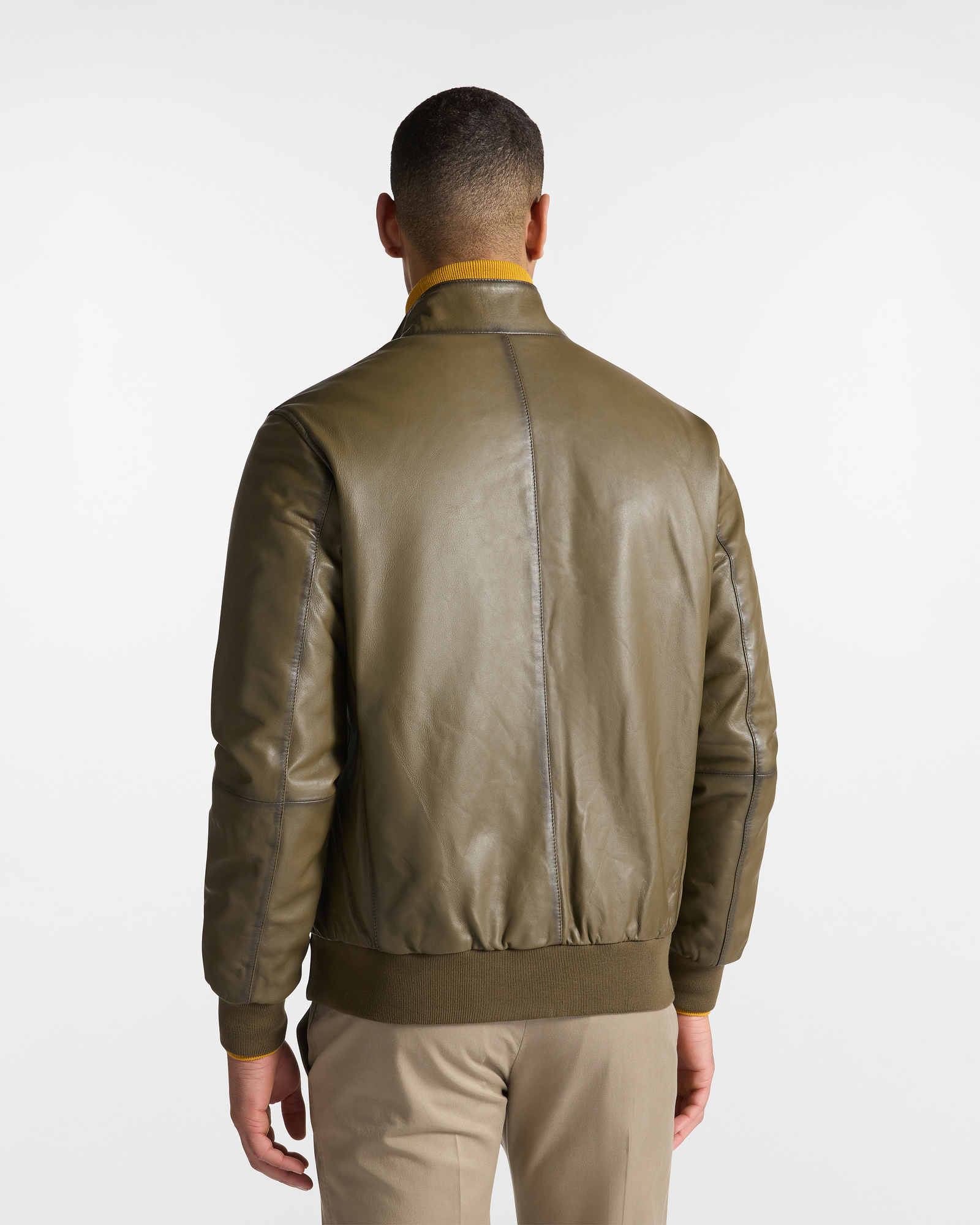 Bomber en Vera Pelle, Verde, large image number 1