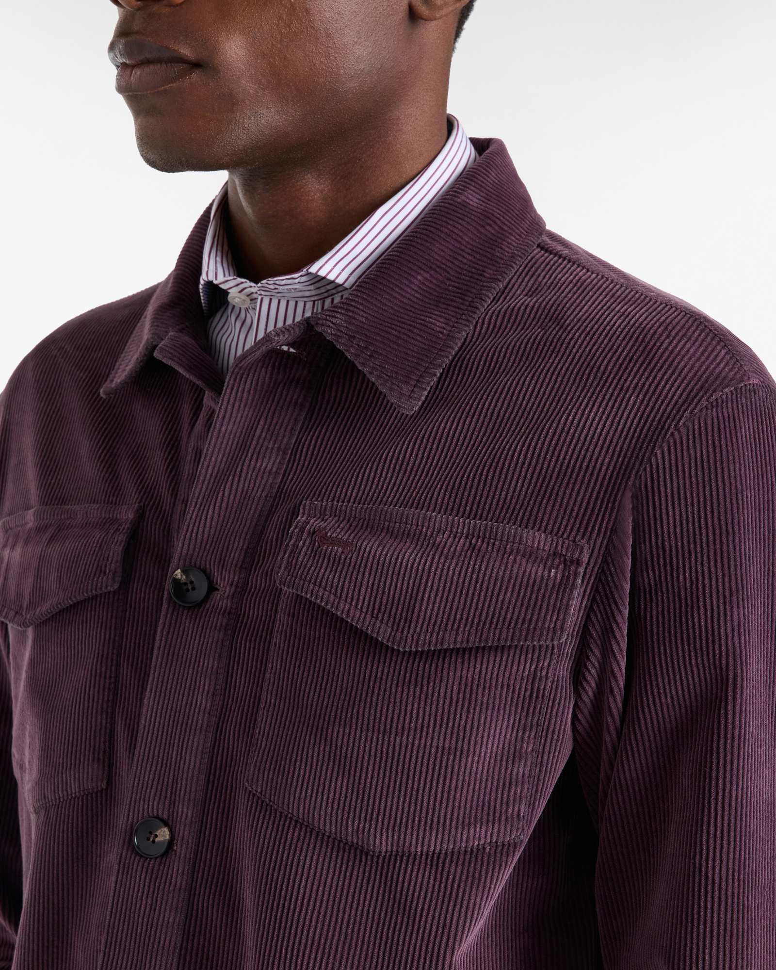 Overshirt In Velluto Capsule Artigianalità a Colori, Rosso Scuro, large image number 2