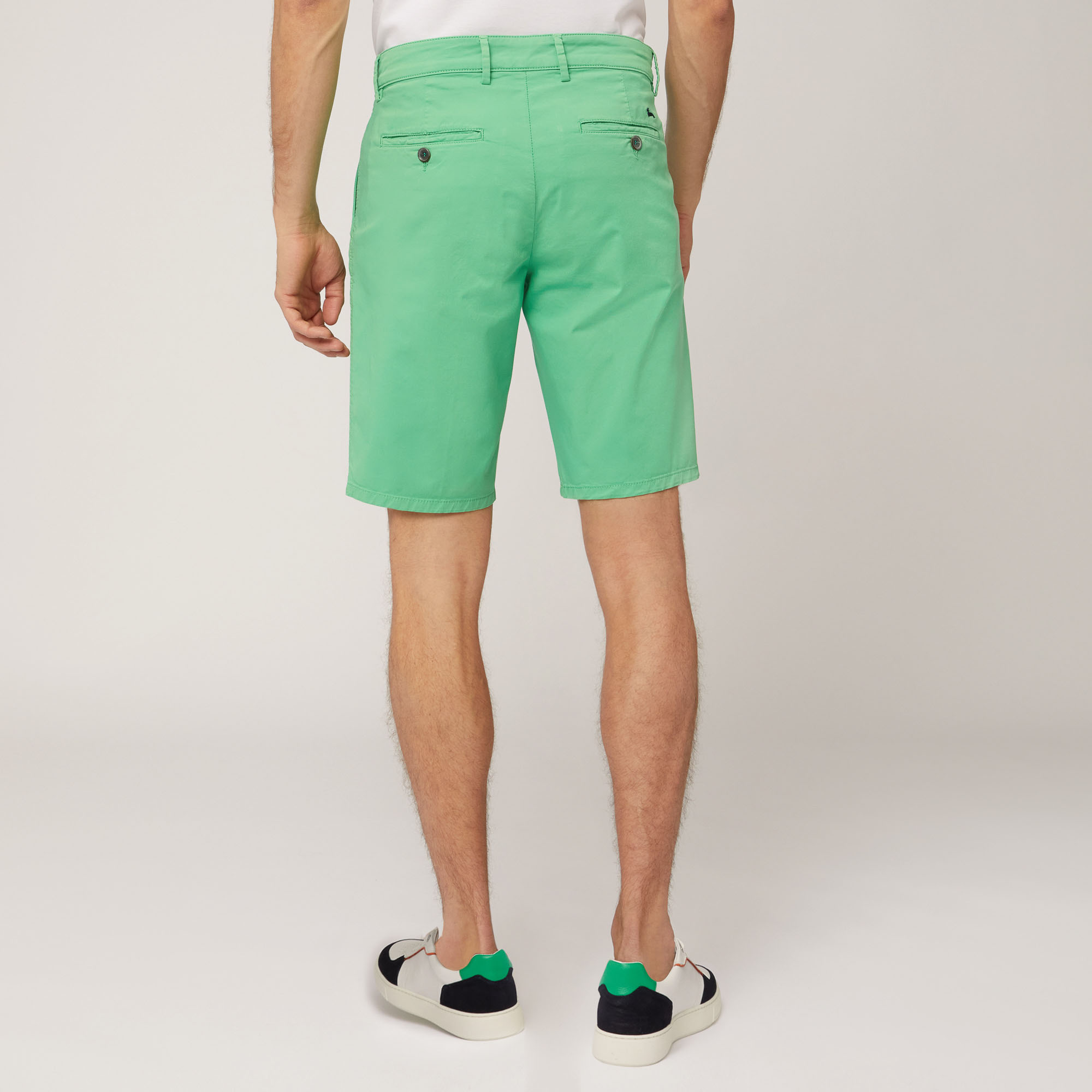 Stretch Cotton Bermuda Shorts, Herb, large image number 1