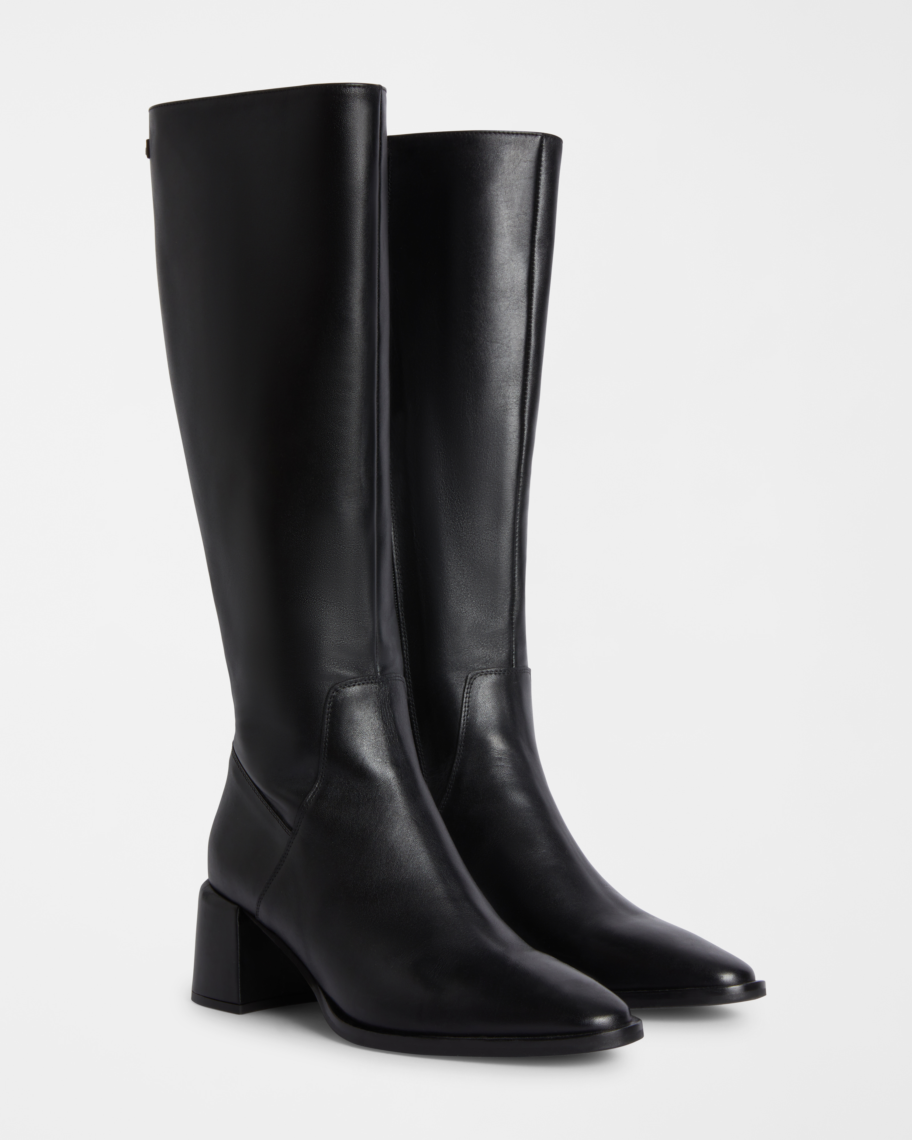 Botas de Cuero con Tacón Ancho