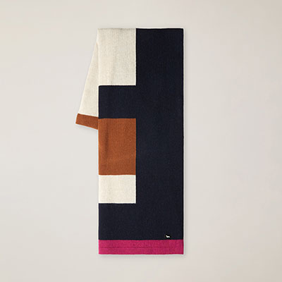 Color Block Effect Wool And Viscose Scarf