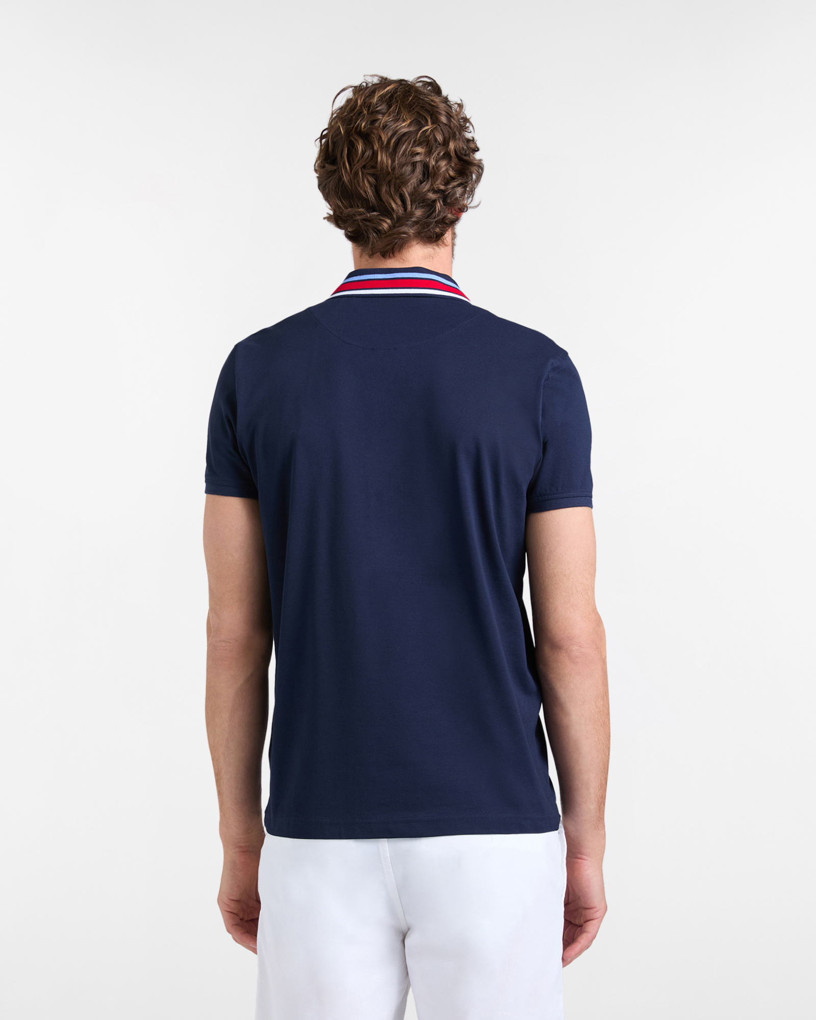 Polo uomo narrow fit con colletto a costine