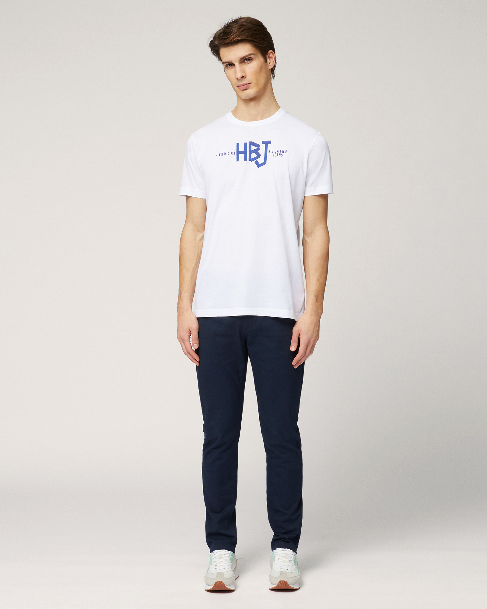 T-Shirt Con Logo Centrale, Bianco, large image number 3
