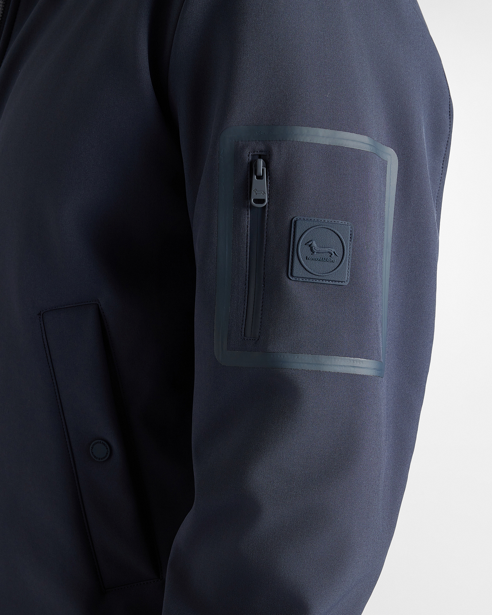 Double-layered softshell varsity jacket, NAVY BLUE, large image number 2