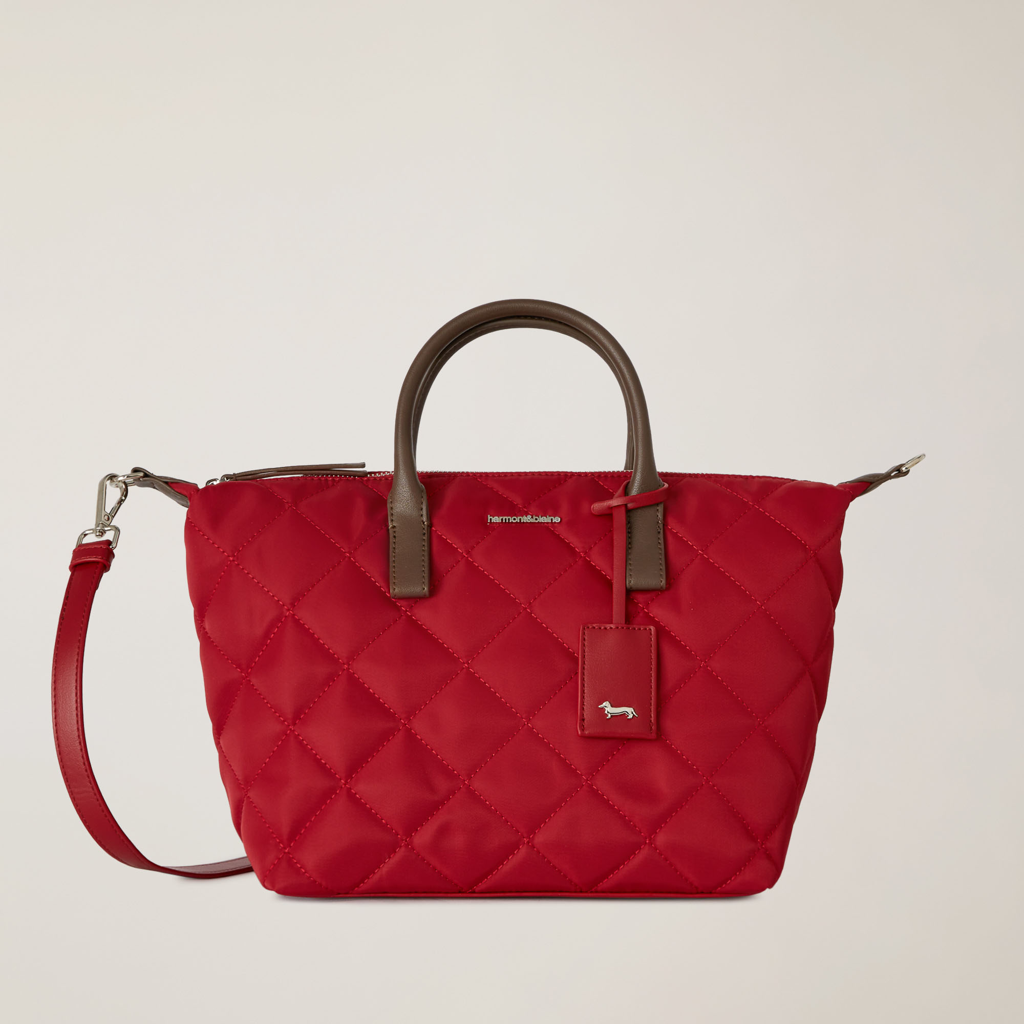 Medium Quilted Shopper Bag, Red, large