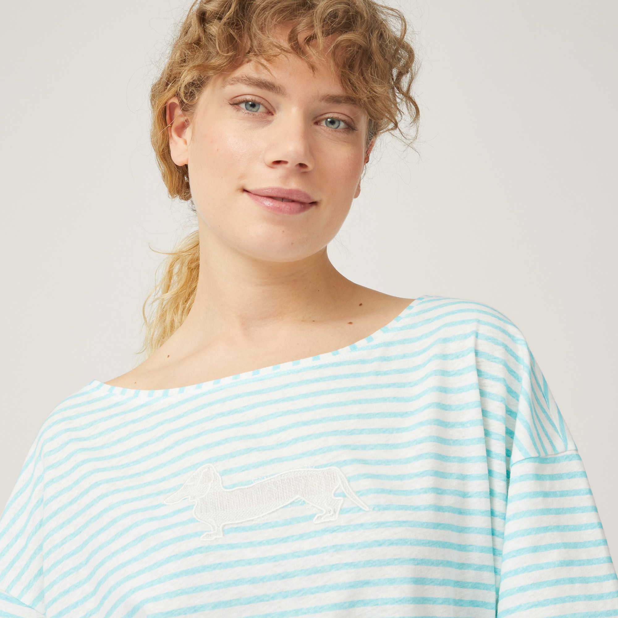 Striped Comfort Fit T-Shirt, Light Blue, large image number 2