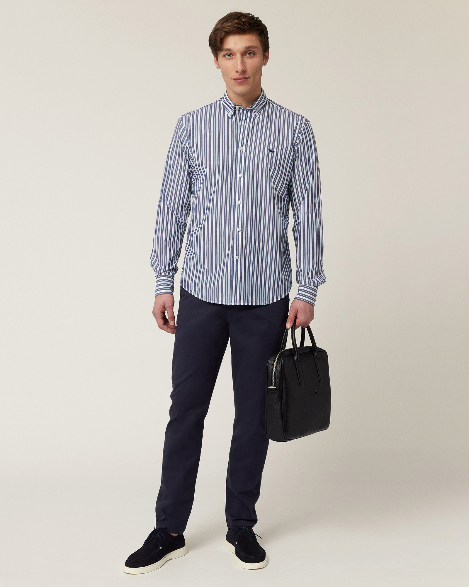 Striped Shirt with Dachshund, Navy Blue, large image number 3