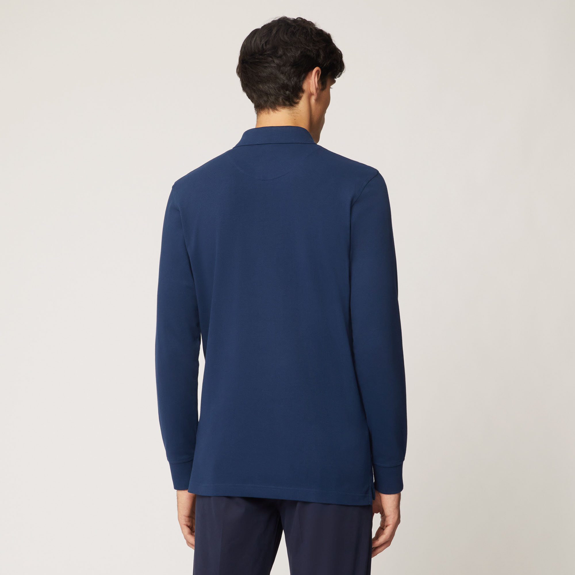 Polo A Maniche Lunghe Regular Fit, Blu, large image number 1