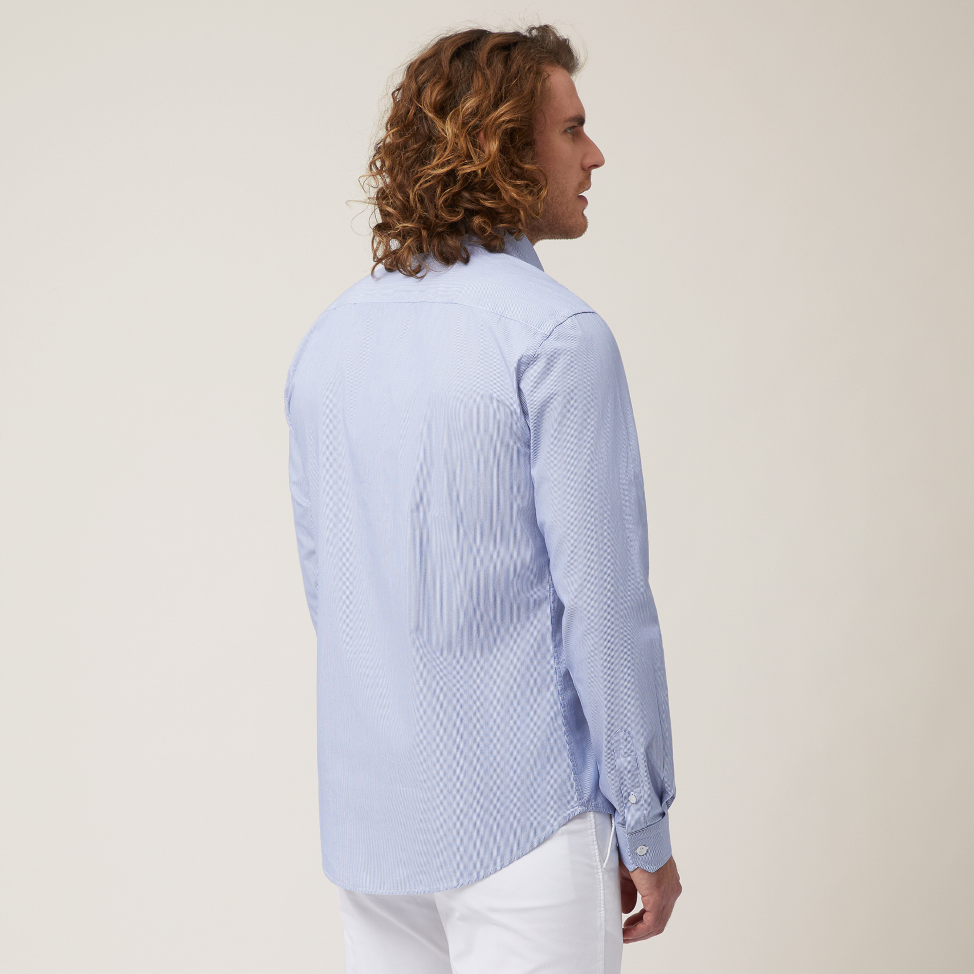 Shirt with Contrasting Inner Detail, Blue, large image number 1