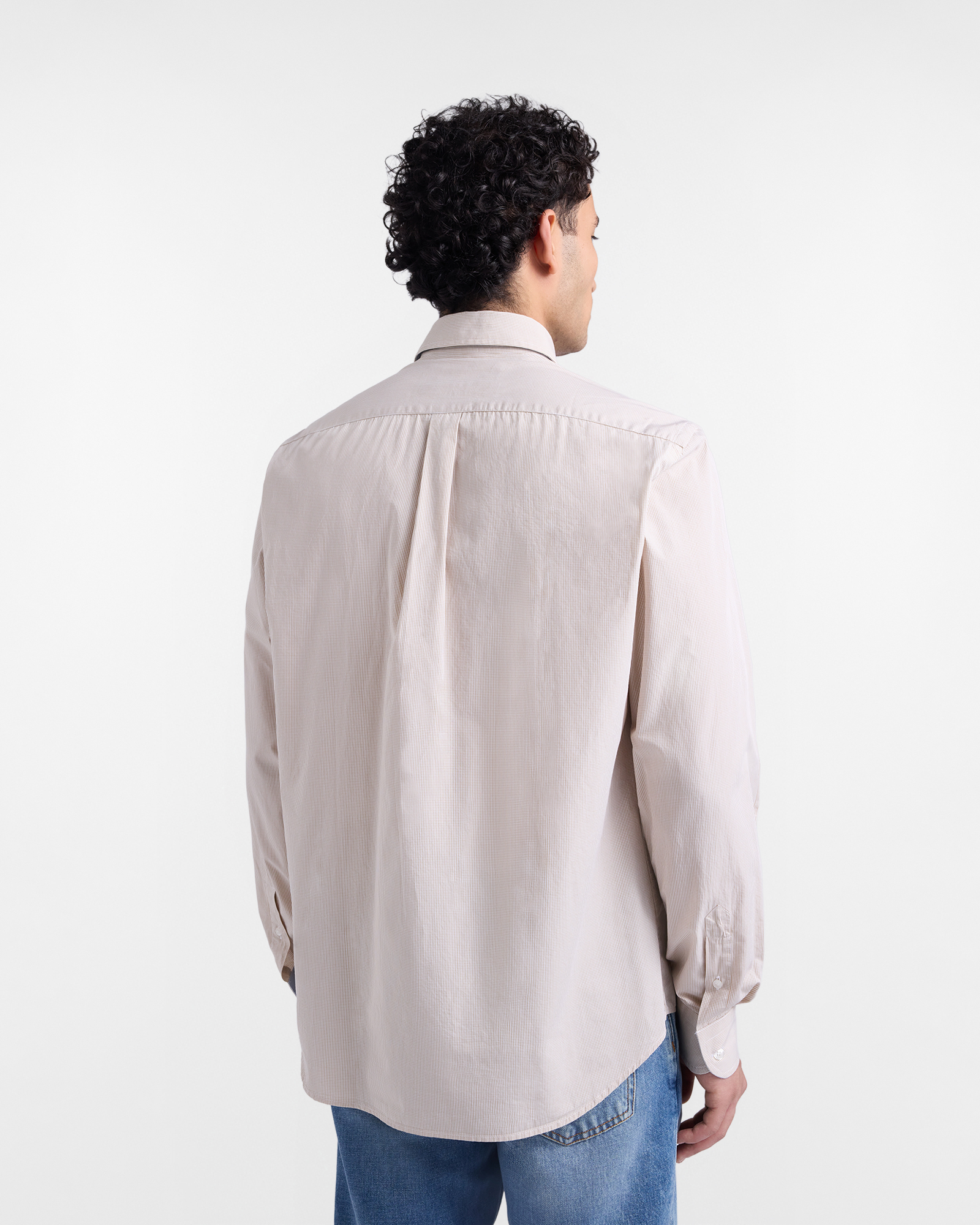 Regular-fit micro-check shirt, Beige, large image number 2