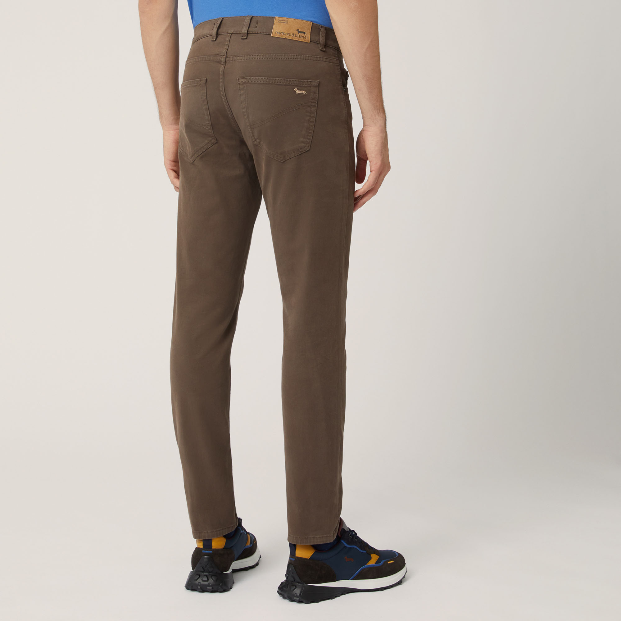 Pantalone Cinque Tasche In Cotone Stretch Elevated Utility, Marrone Scuro, large image number 1