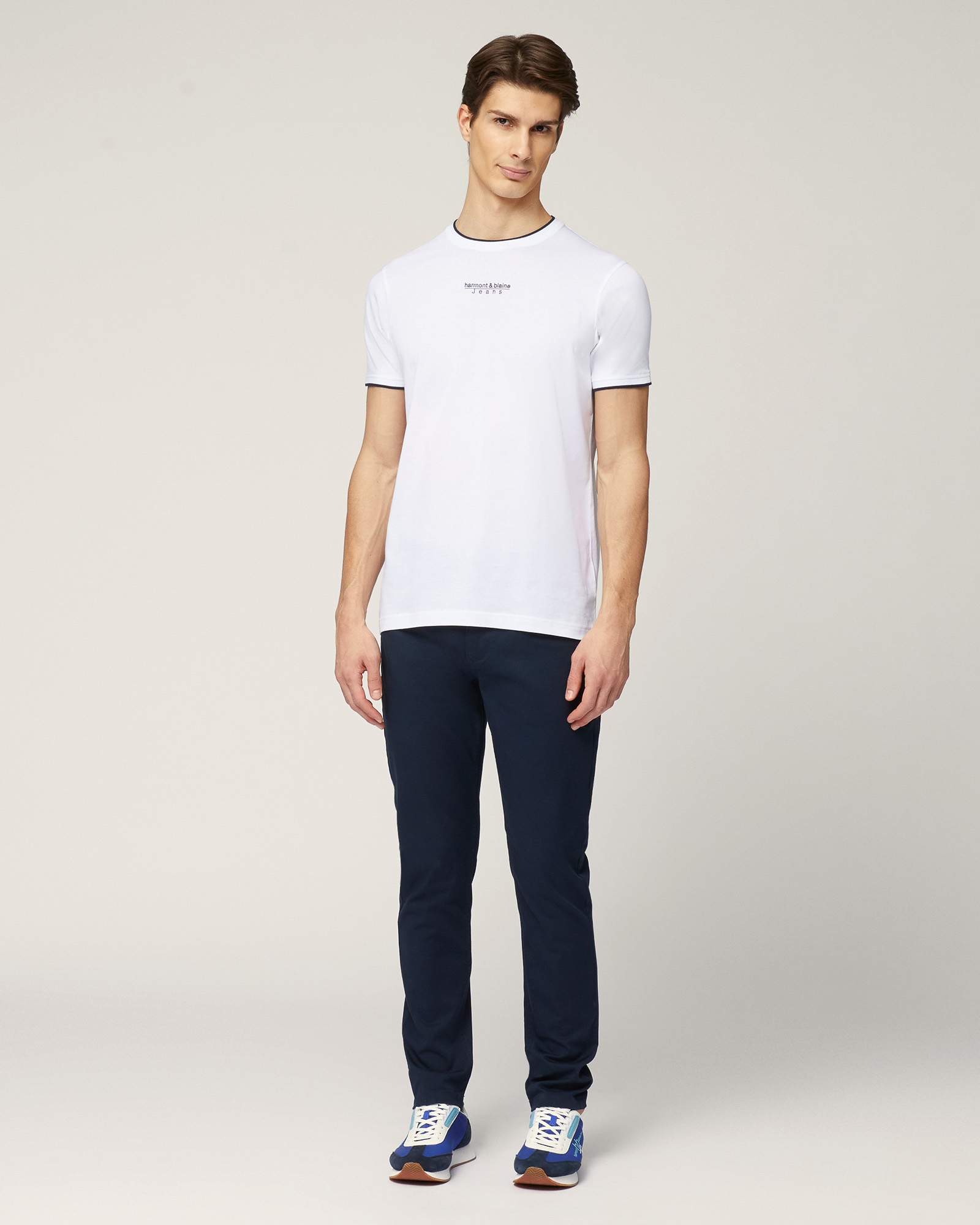 Five-Pocket Twill Pants, Dark Blue, large image number 3