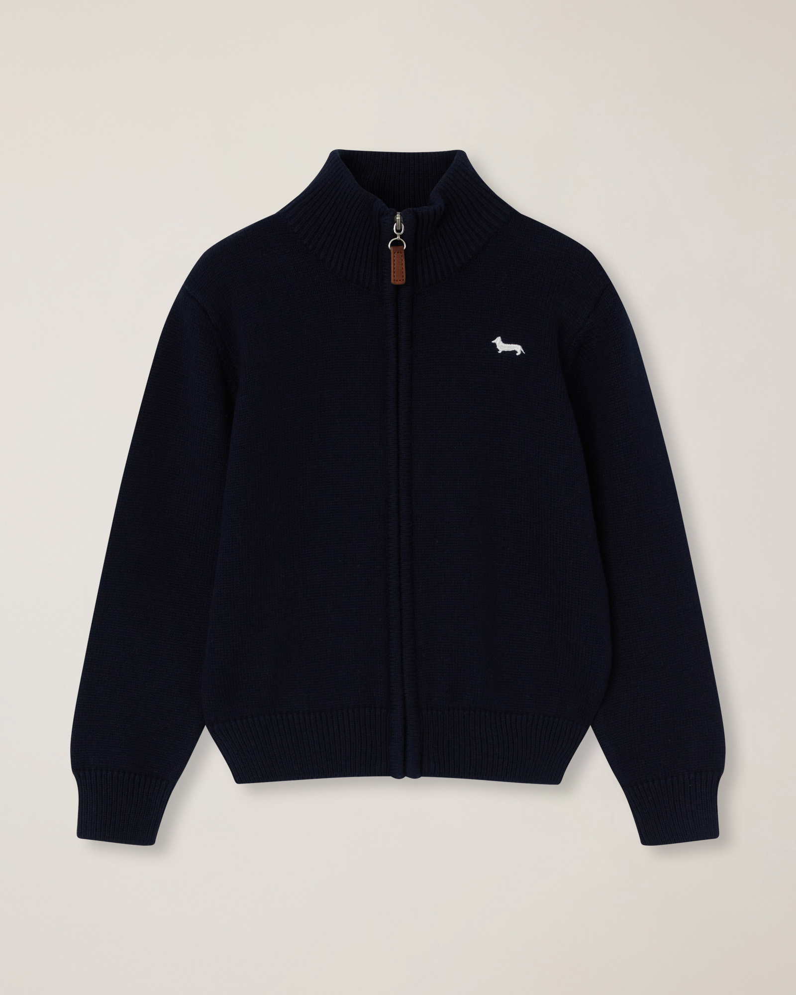 Full-zipper sweater , Navy Blue, large image number 0