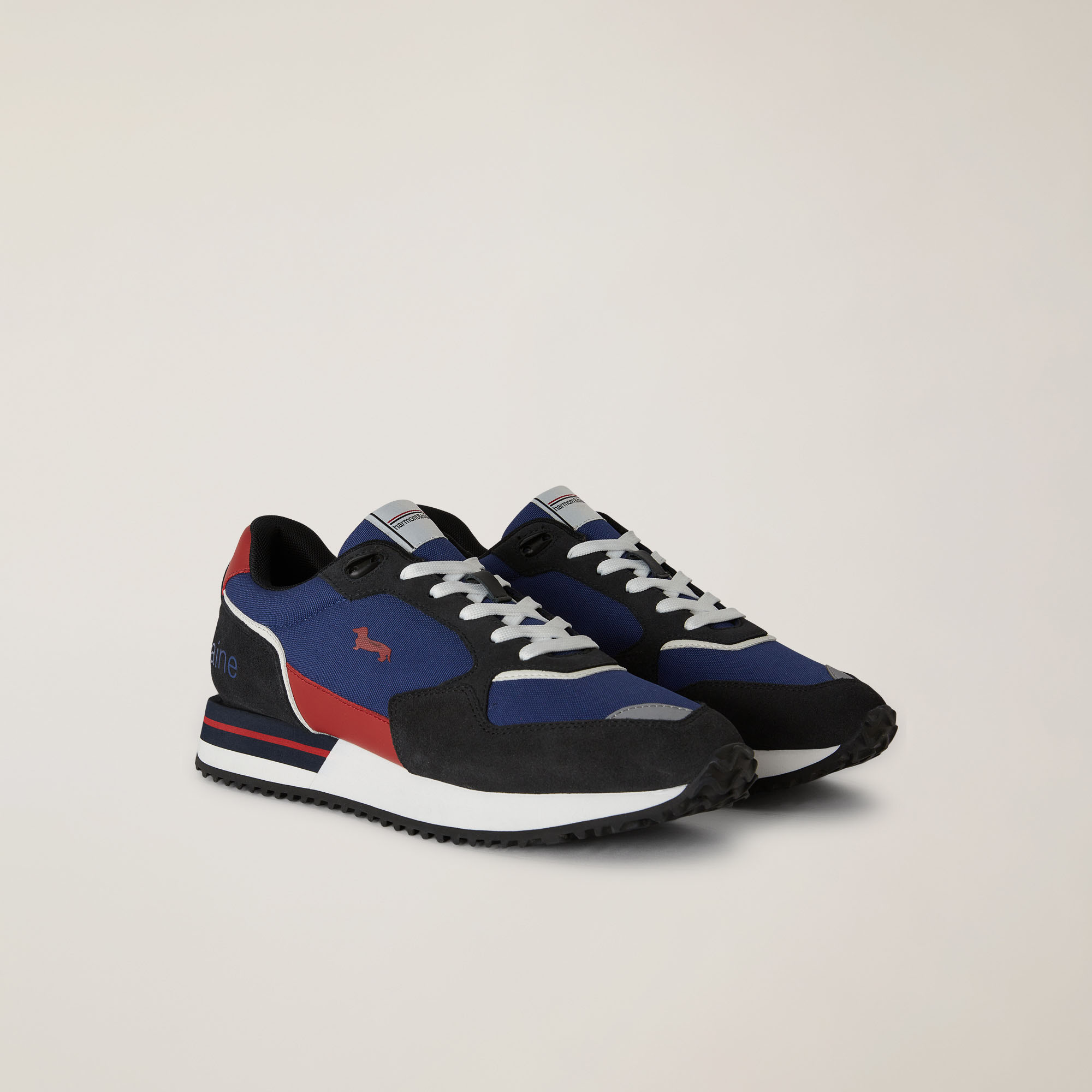 Sneakers Avec Empiècements Contrastants, Bleu/Rouge, large image number 1