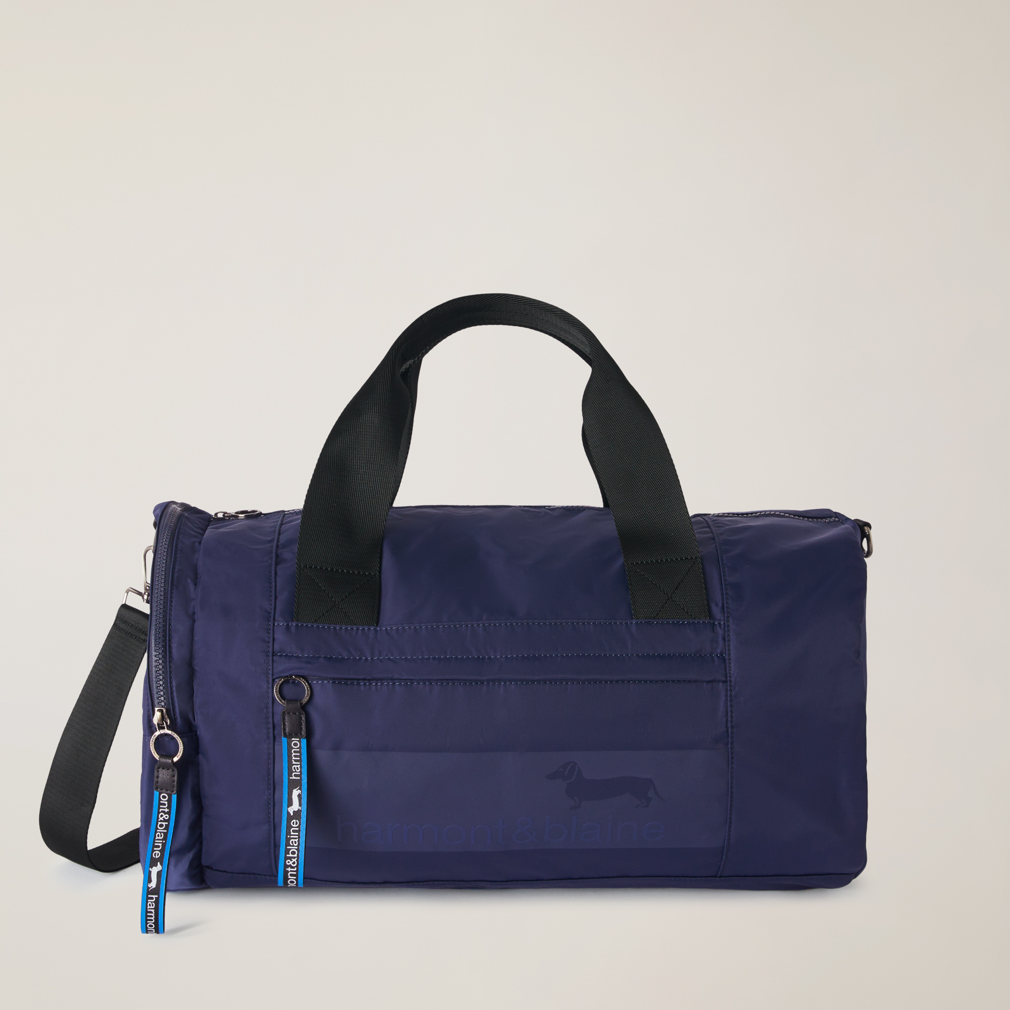 Duffel Bag with Logo, Blue, large