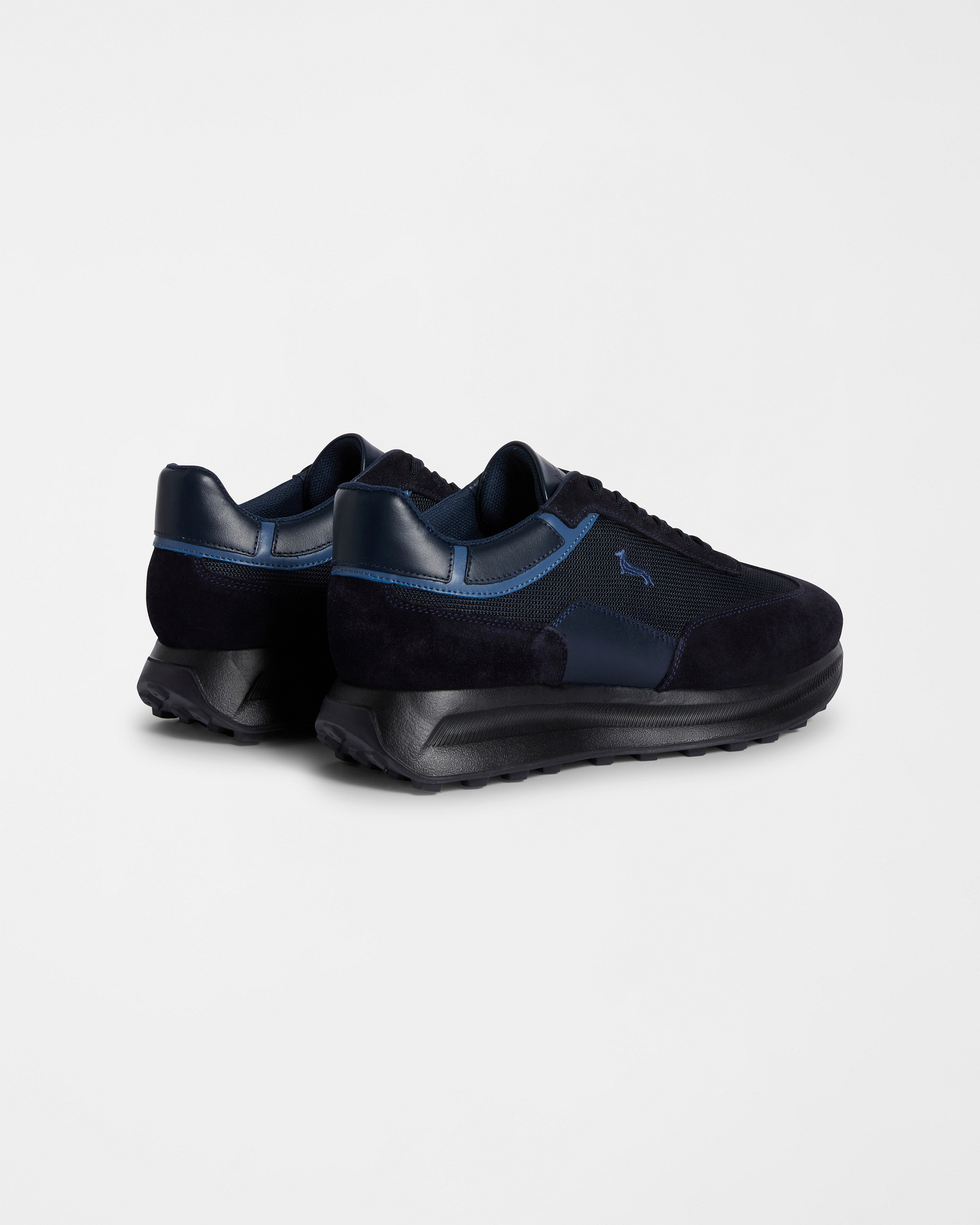 Sneakers in Fabric and Suede, Marine Blue, large image number 2
