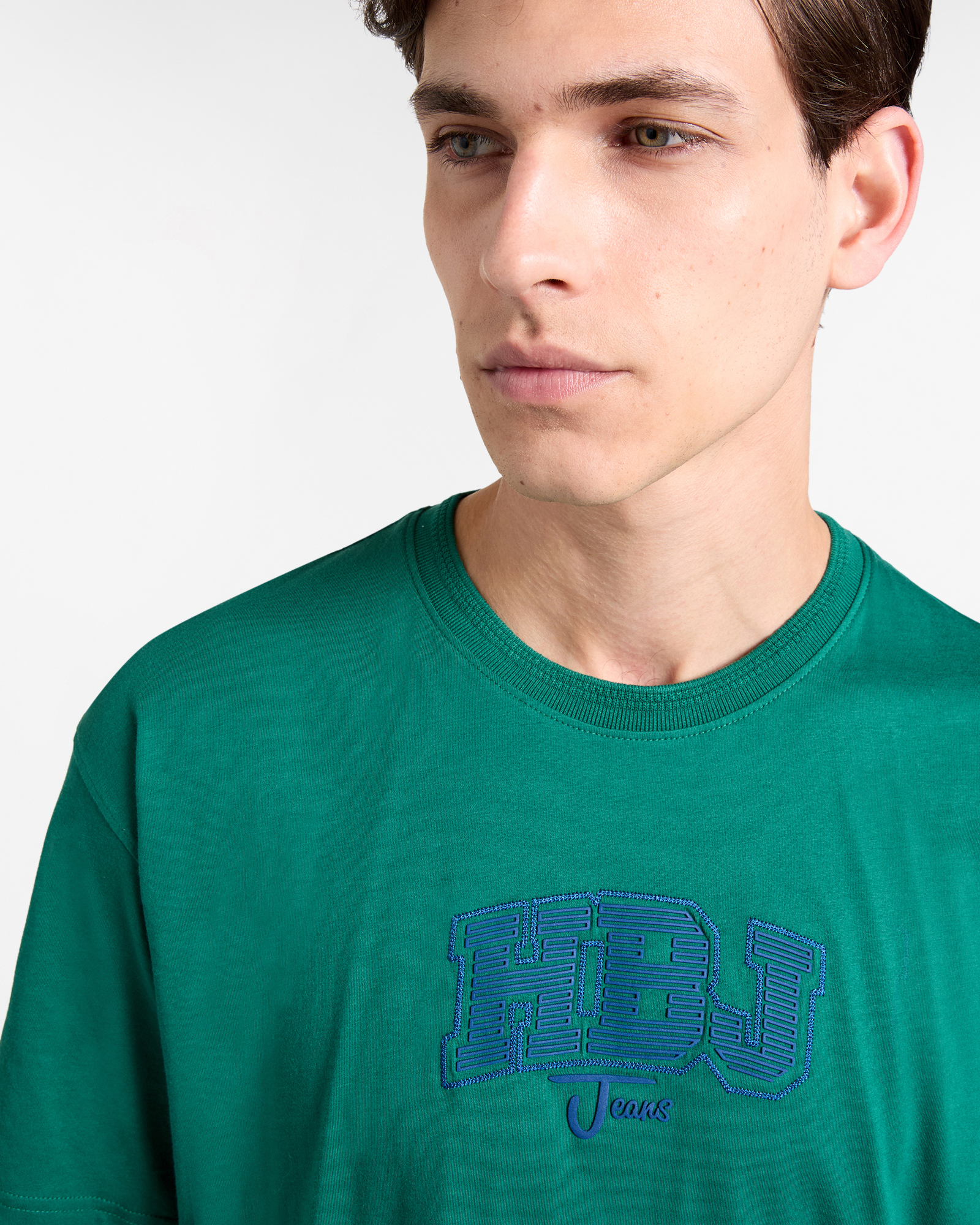 T‑shirt Uomo Con Logo 3D rigato, Verde bottiglia, large image number 2