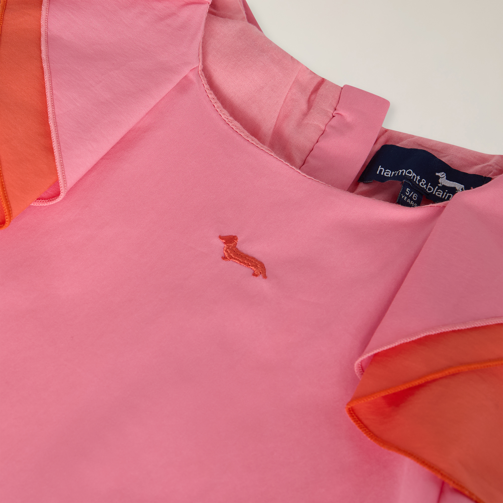 Dress with double ruffles , Peach, large image number 2