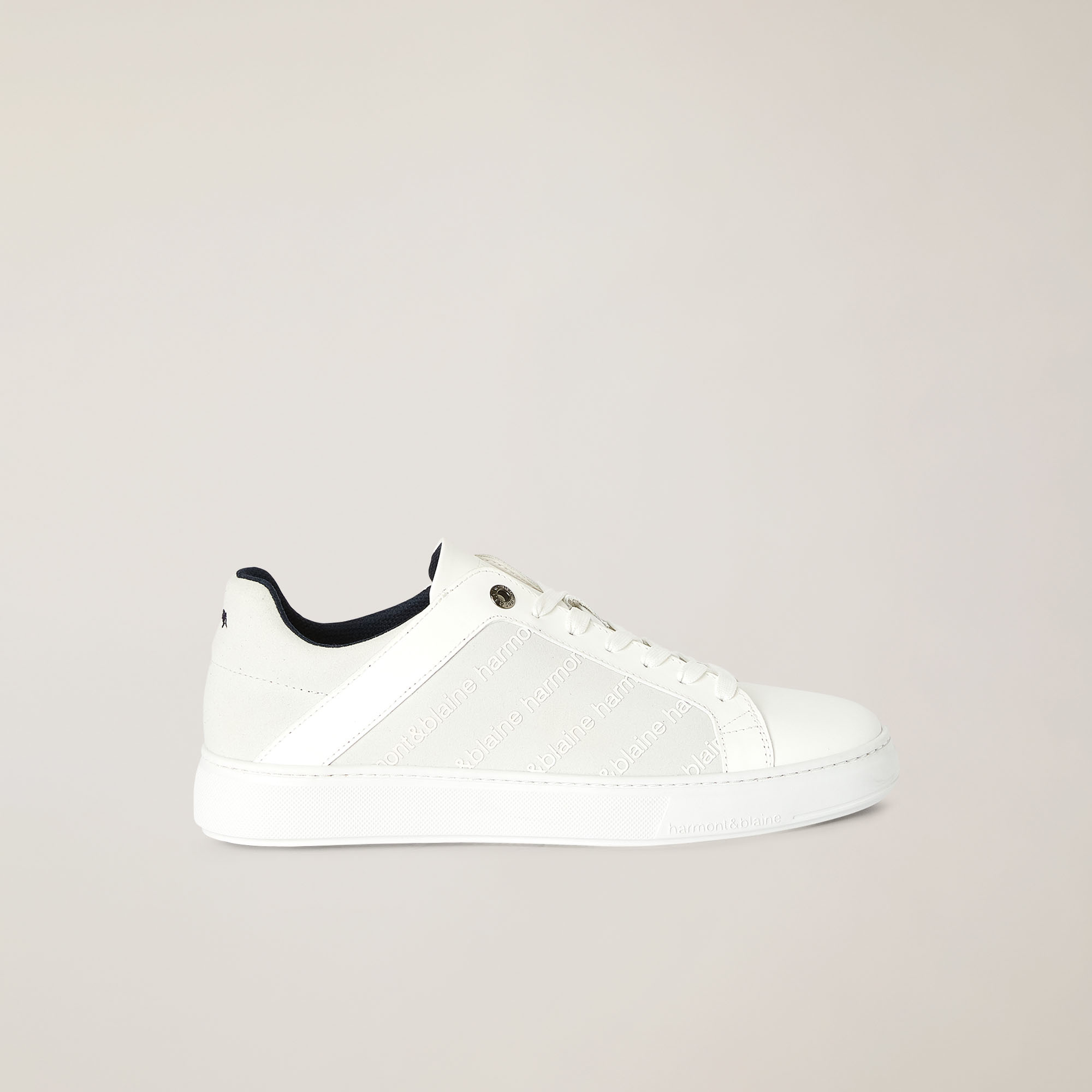 Sneaker In Mix Di Materiali, Bianco, large image number 0