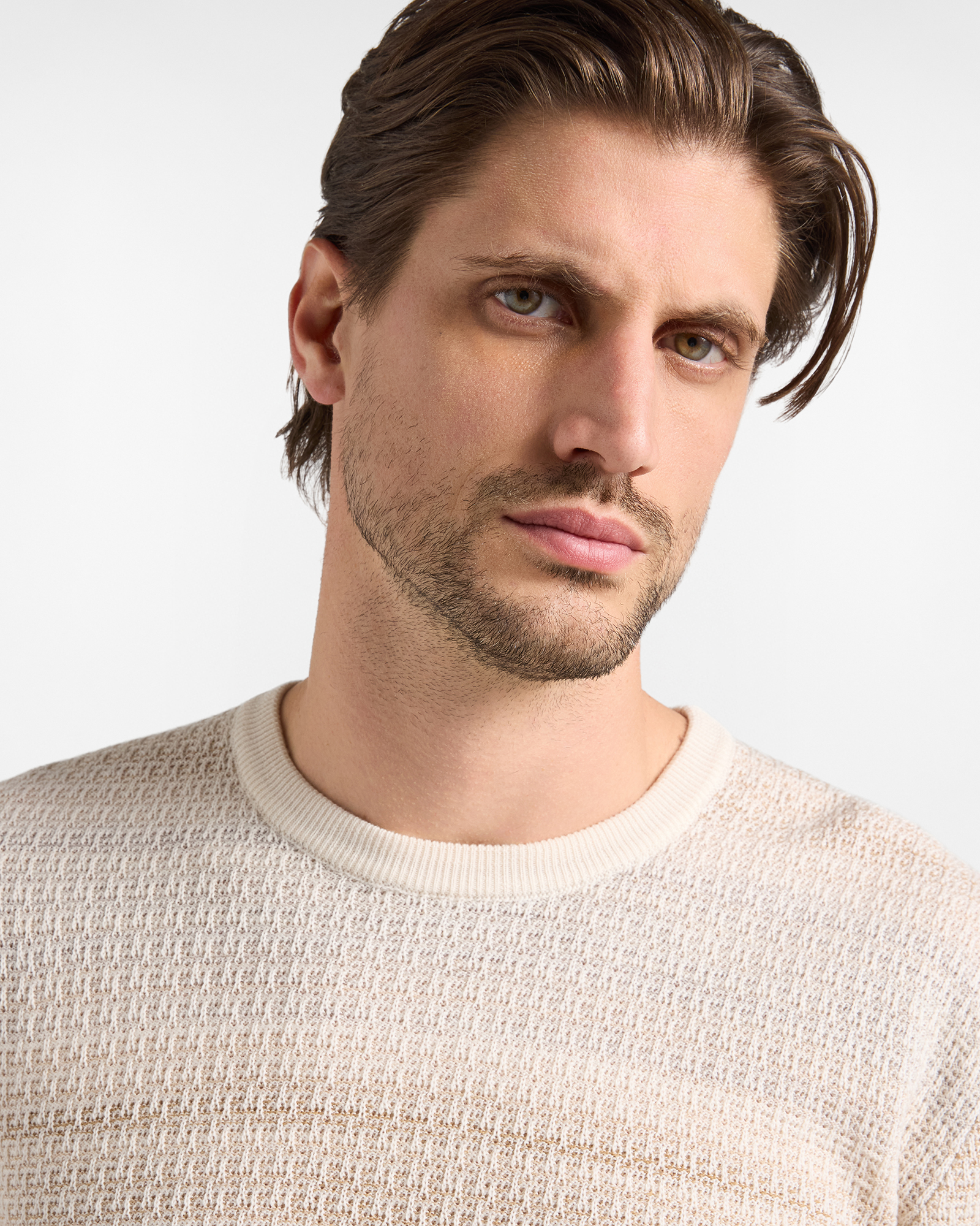 Maglia Uomo in 100% pura lana Regular Fit Made in Italy, TORTORA, large
