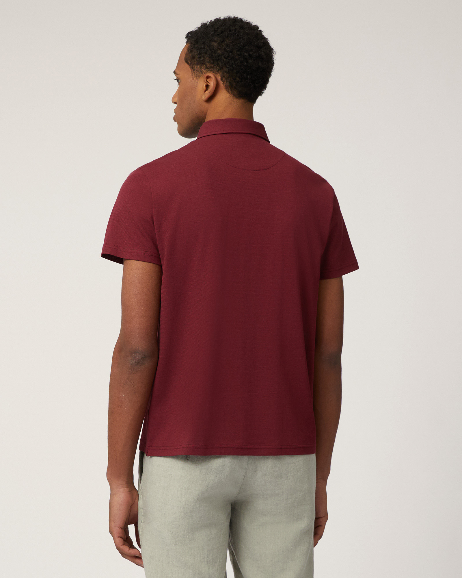 Solid Color Cotton Polo, Burgundy, large image number 1