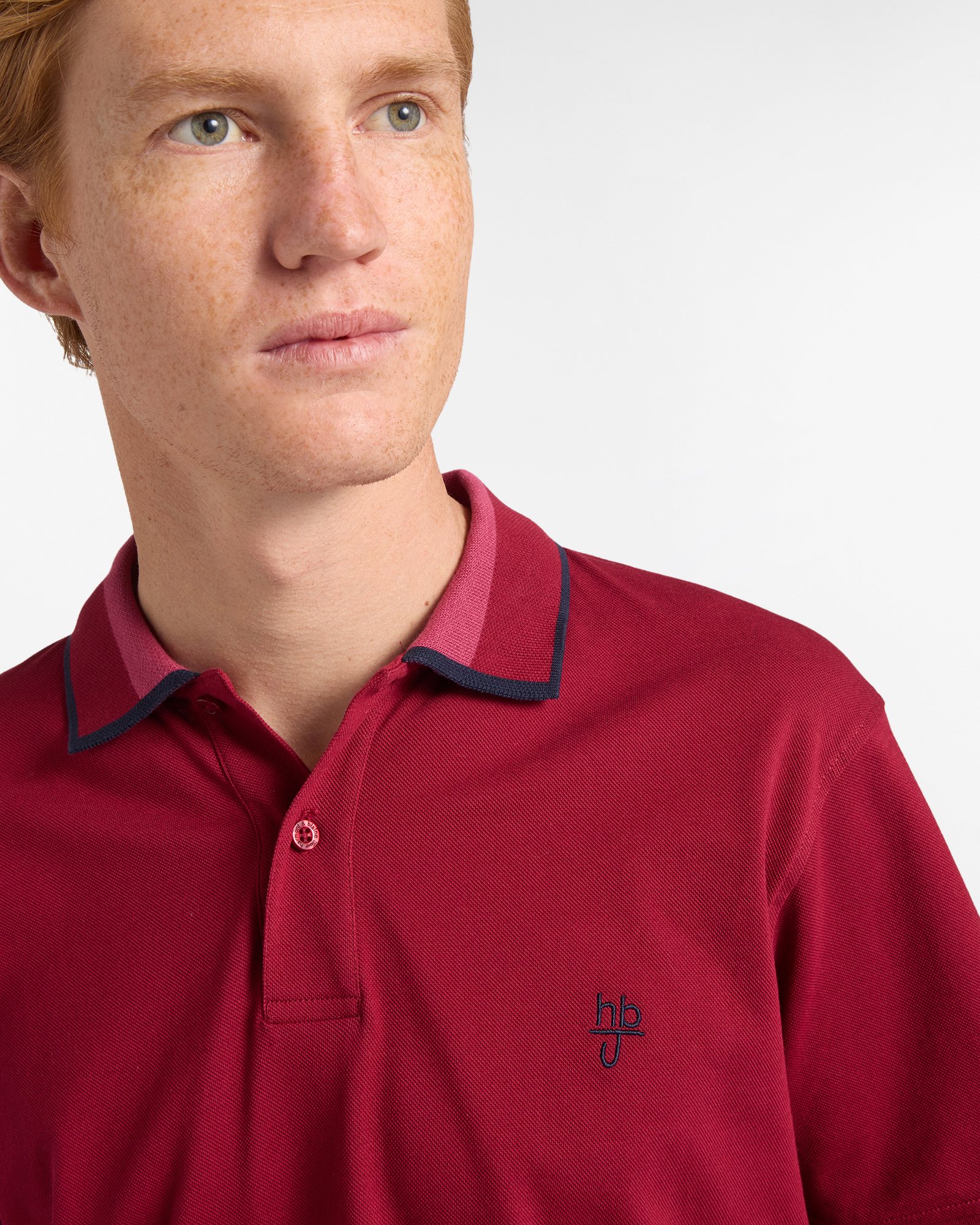 Polo uomo regular con bordini a contrasto, Rosso scuro, large image number 2