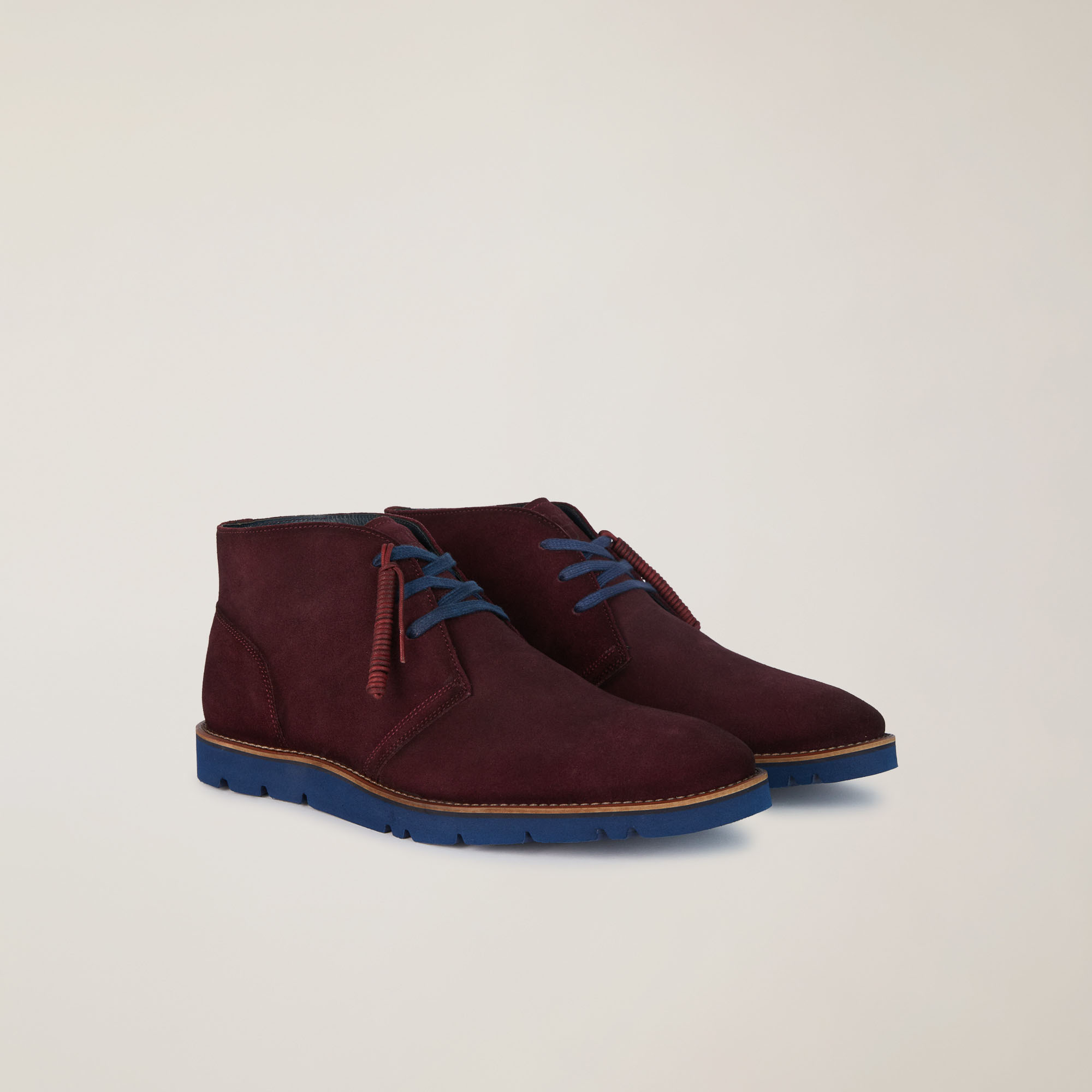 Stivaletto In Pelle Scamosciata, Rosso Scuro, large image number 1