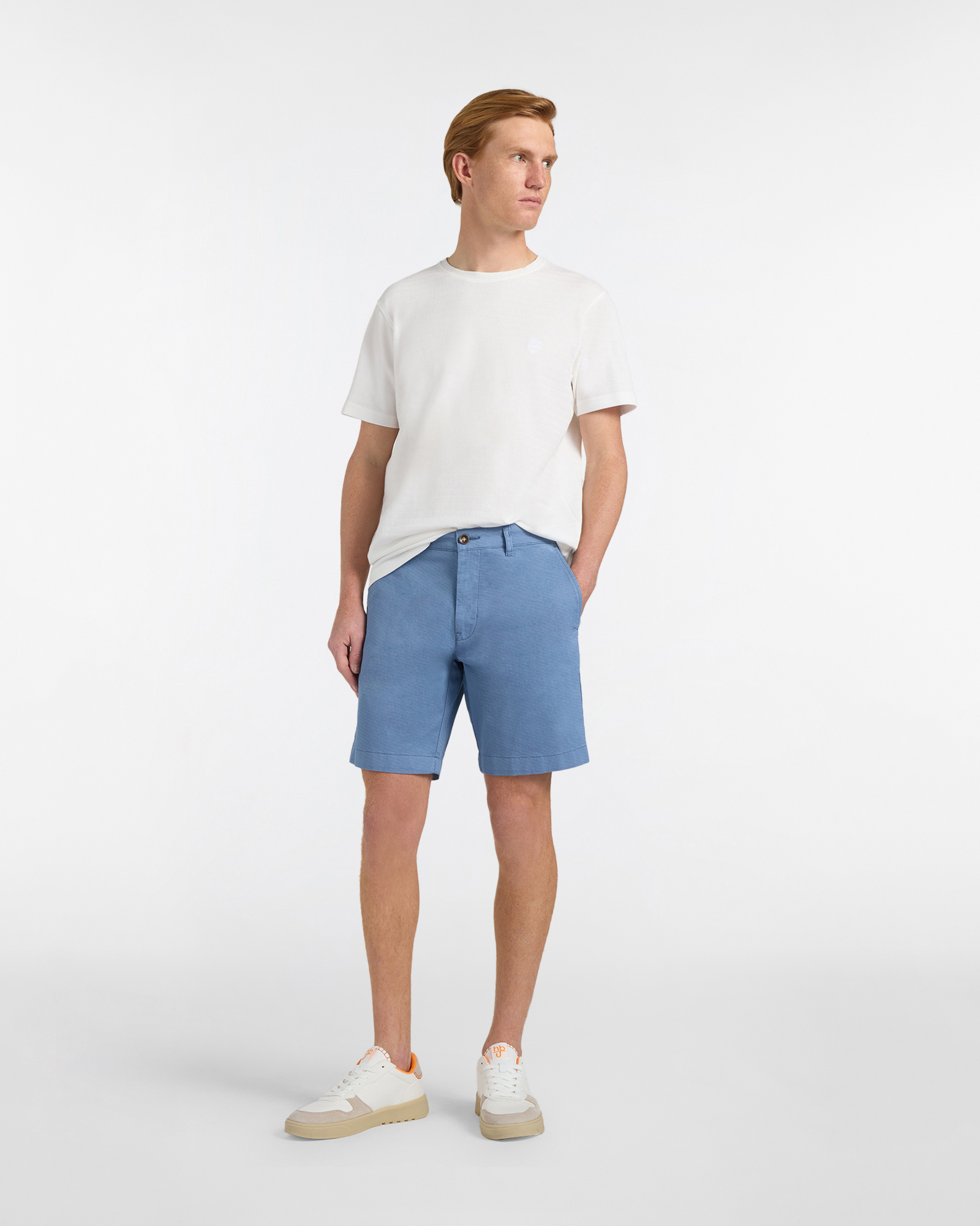 T‑shirt Uomo con Effetto Dobby Regular Fit, Bianco naturale, large image number 3