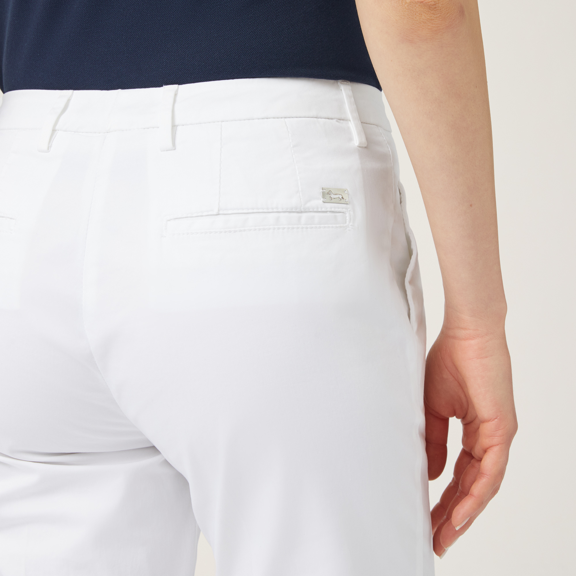 Pantaloni Chino In Raso, Bianco, large image number 2