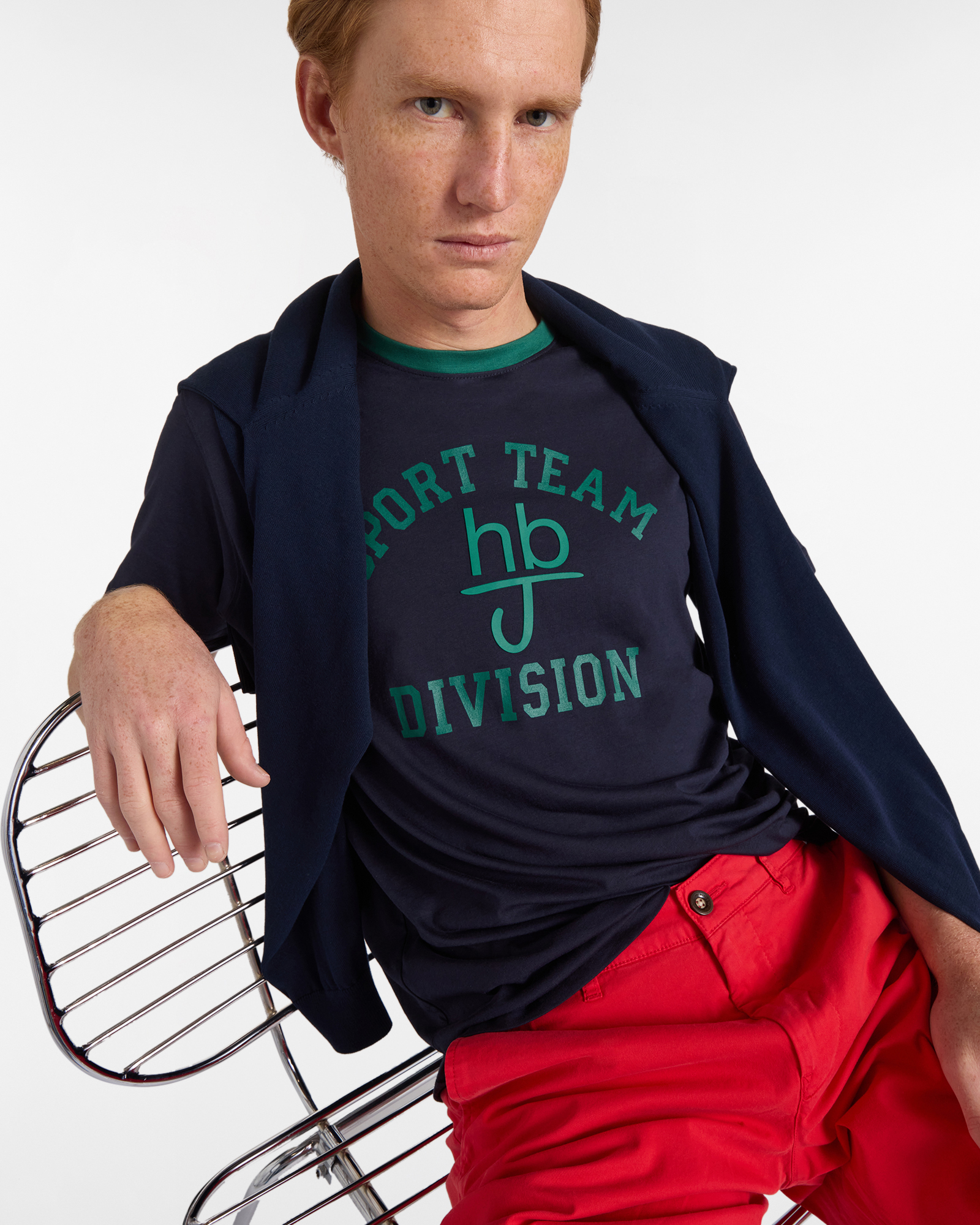 T‑shirt Uomo con Stampa Centrale Regular Fit, Blu scuro, large image number 2