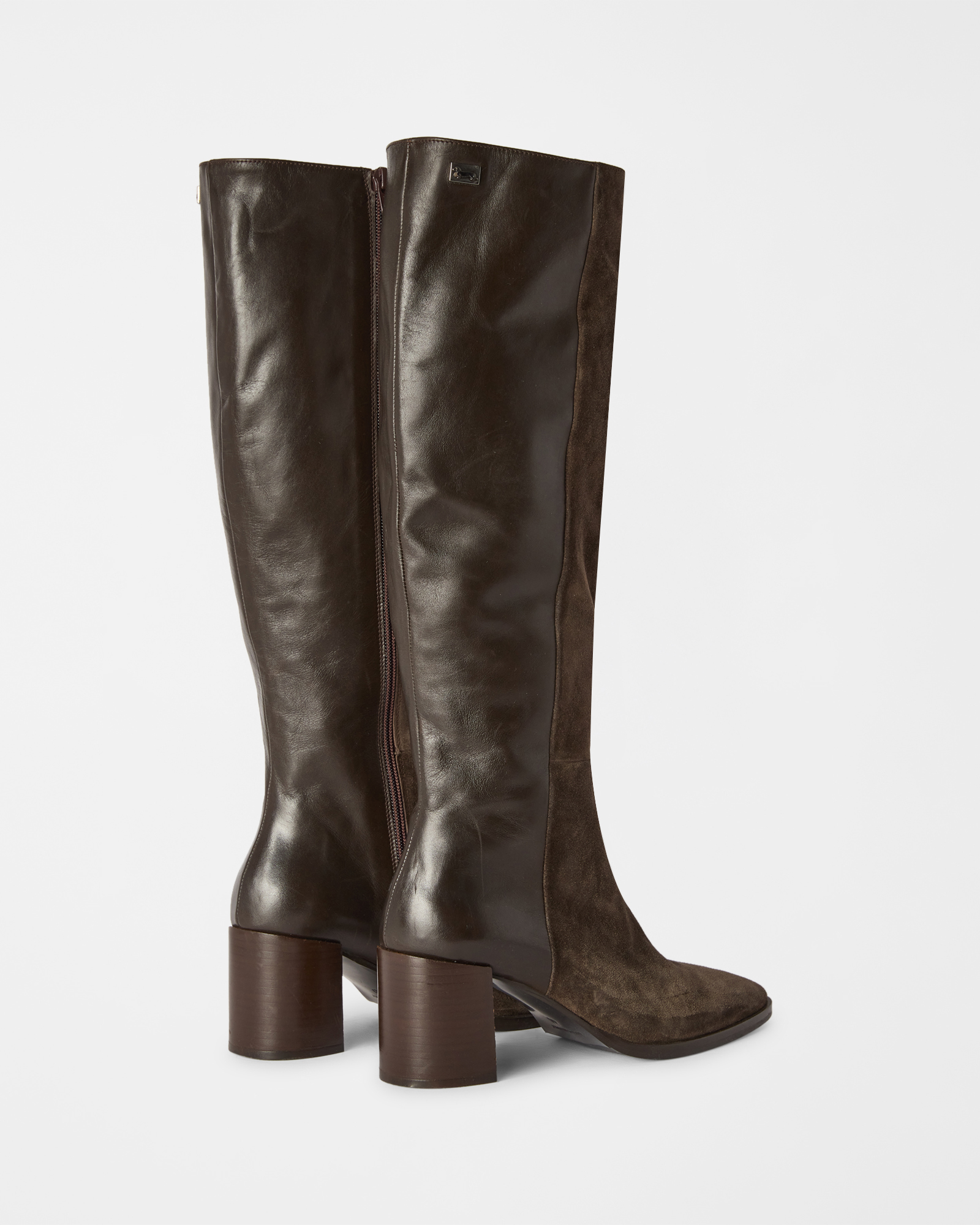 Women&rsquo;s boot in genuine dark brown leather, DARK BROWN, large image number 2