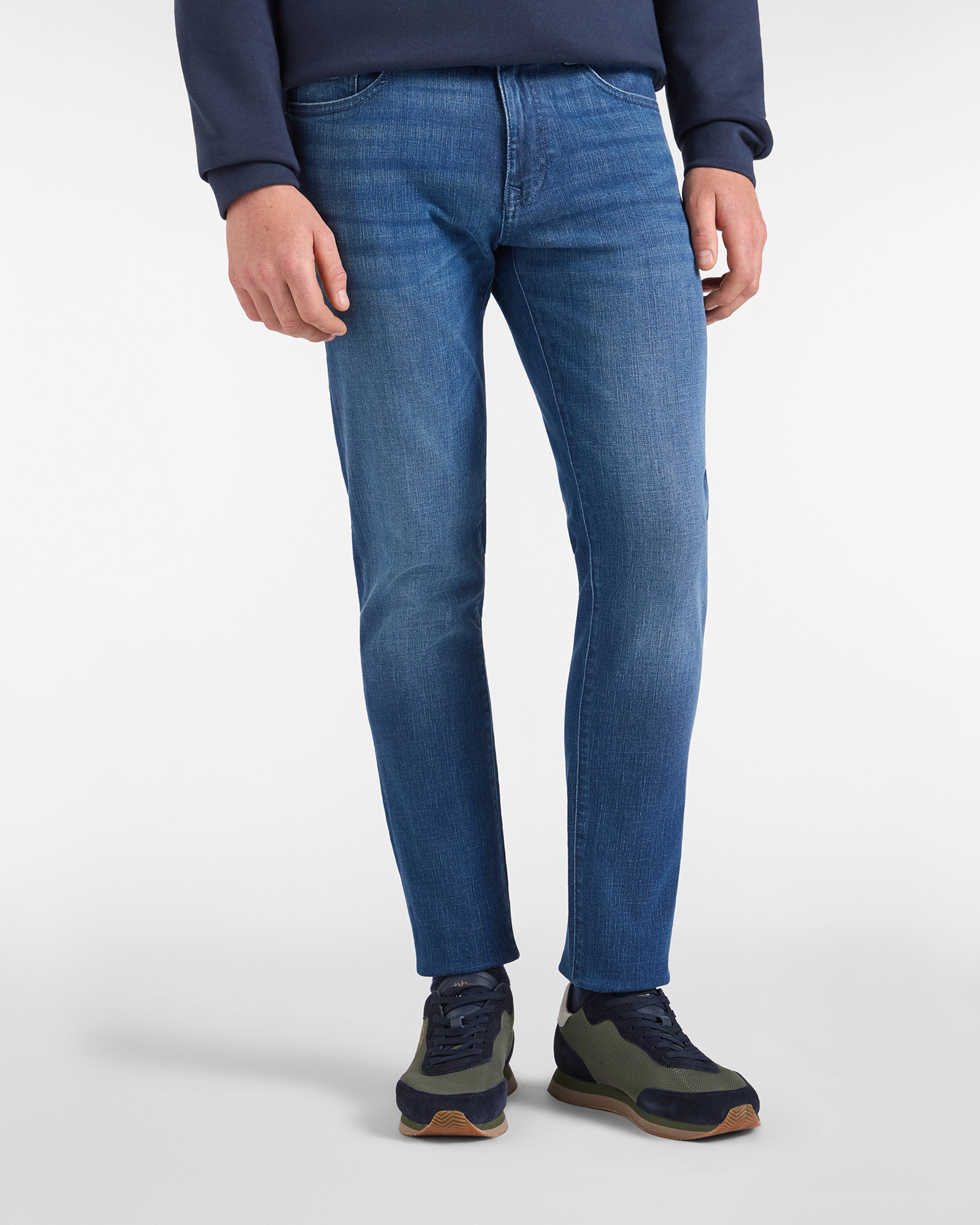 Jeans HBJ Uomo Slim Fit 5 Tasche in Denim di Cotone Stretch Blu Denim
