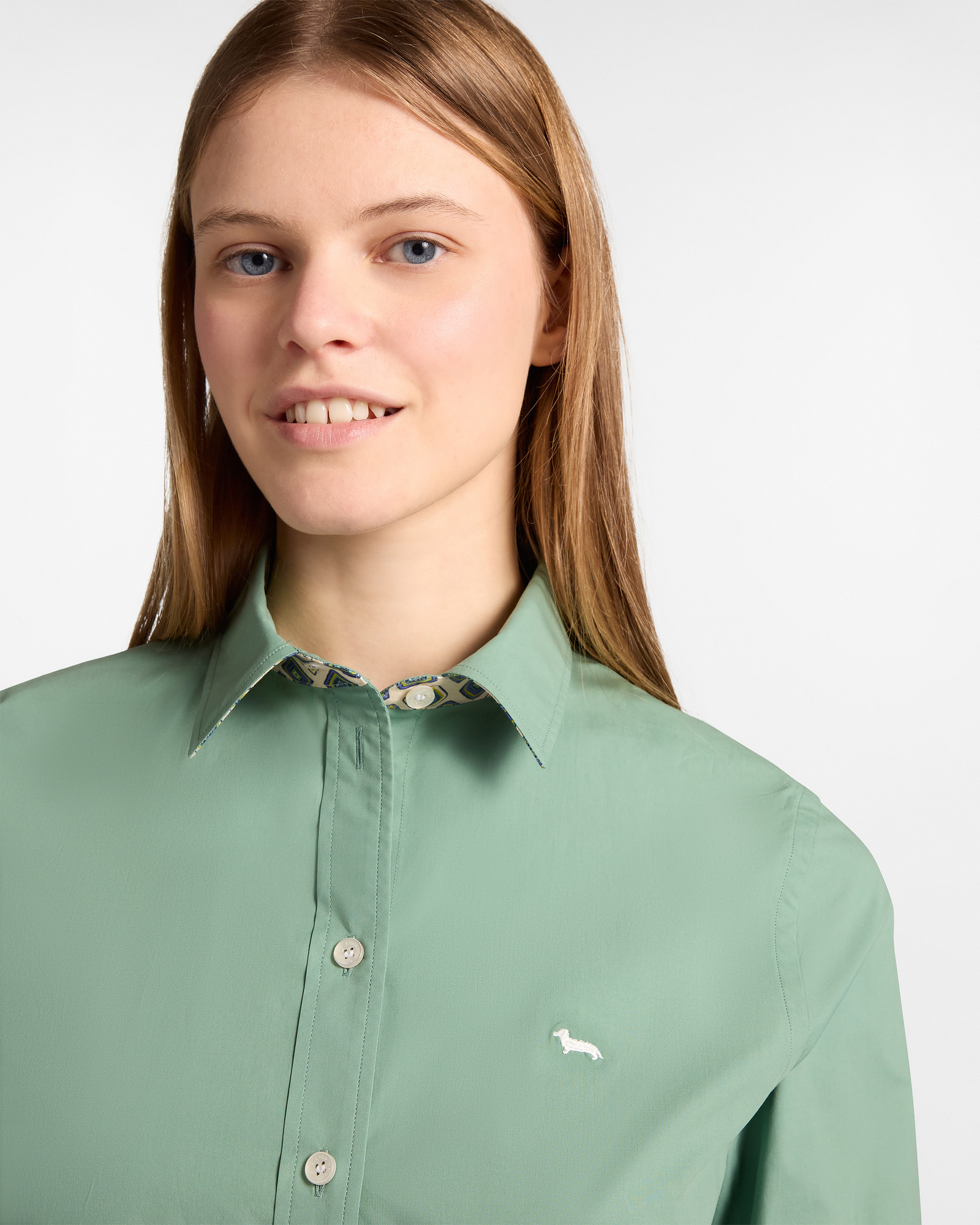 Camicia In Tela Parachute, Verde Chiaro, large image number 2