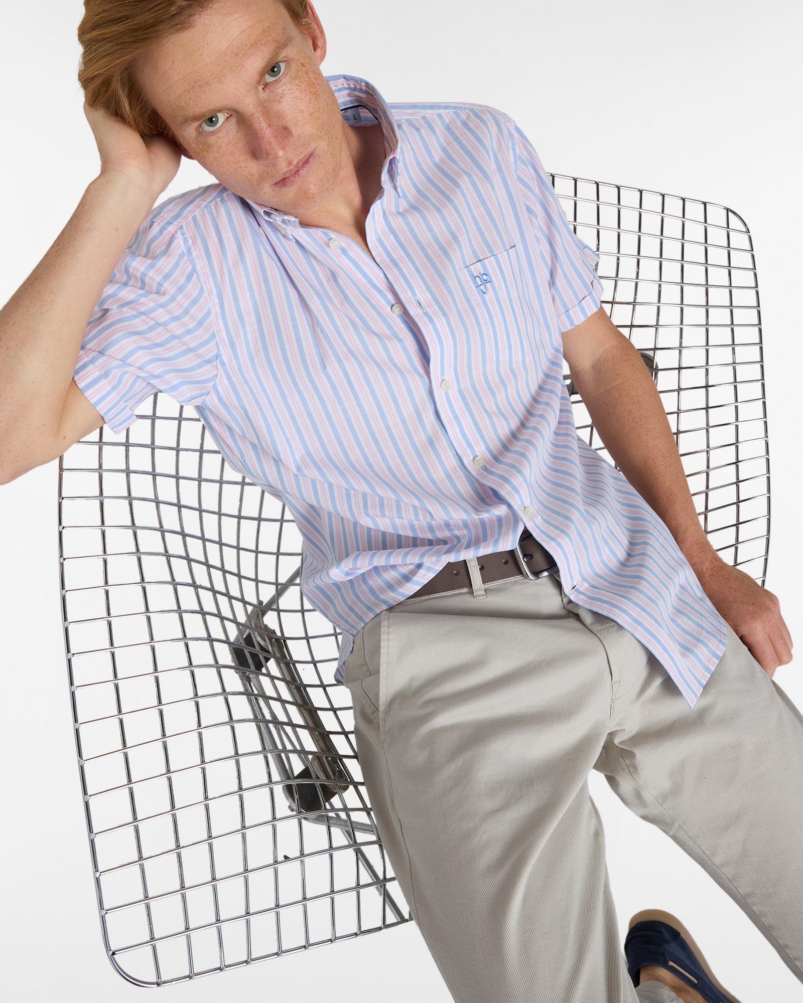 Camicia Uomo Micro Check Regular Fit, Rosso, large image number 2