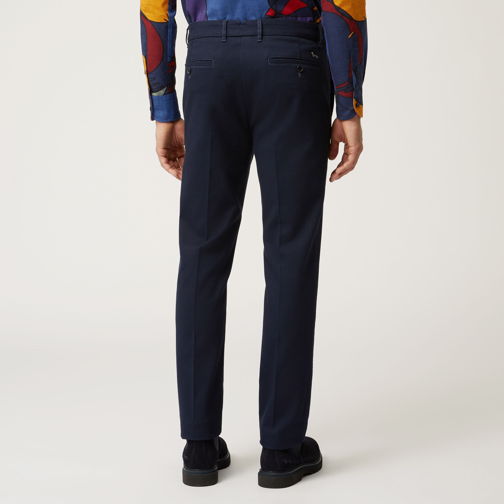 Pantalone Chino Narrow Fit In Cotone Stretch, Blu Navy, large image number 1