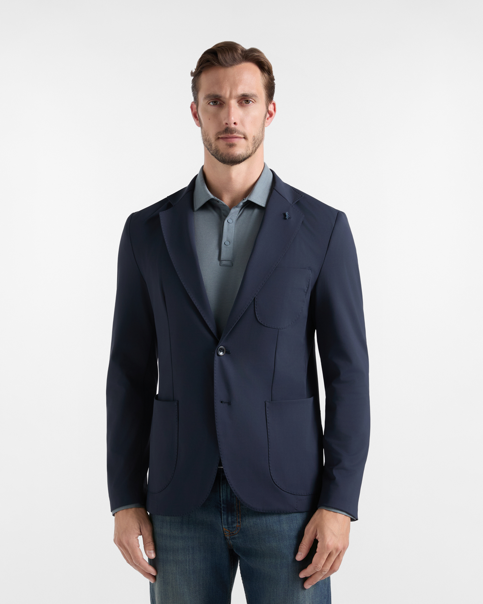 Men's blue Made-in-Italy Cardigan Jacket