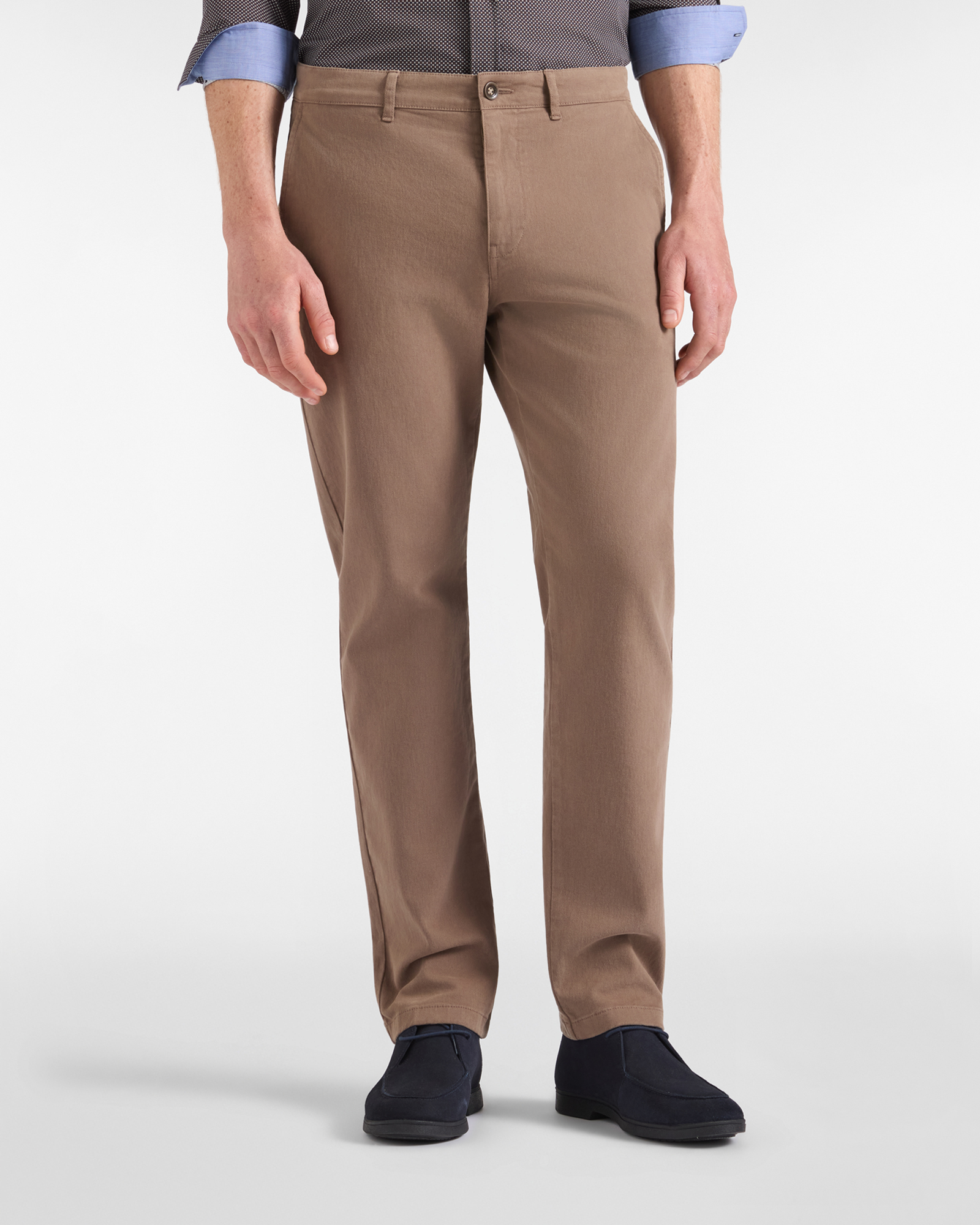 Pantalone Chino HBJ Uomo Regular Fit in Bull di Cotone Stretch beige