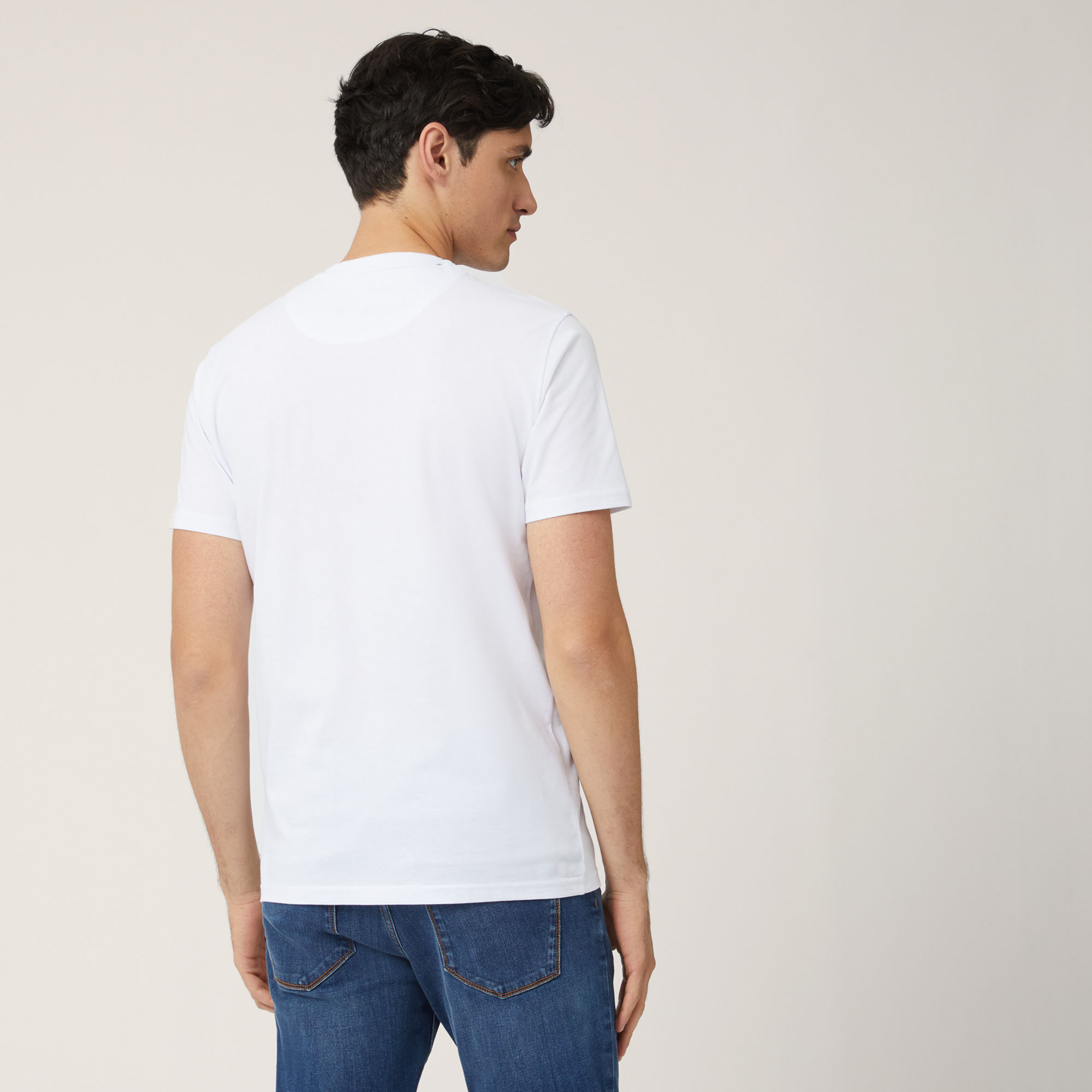 Cotton T-Shirt With Multicolored Dachshund, White, large image number 1