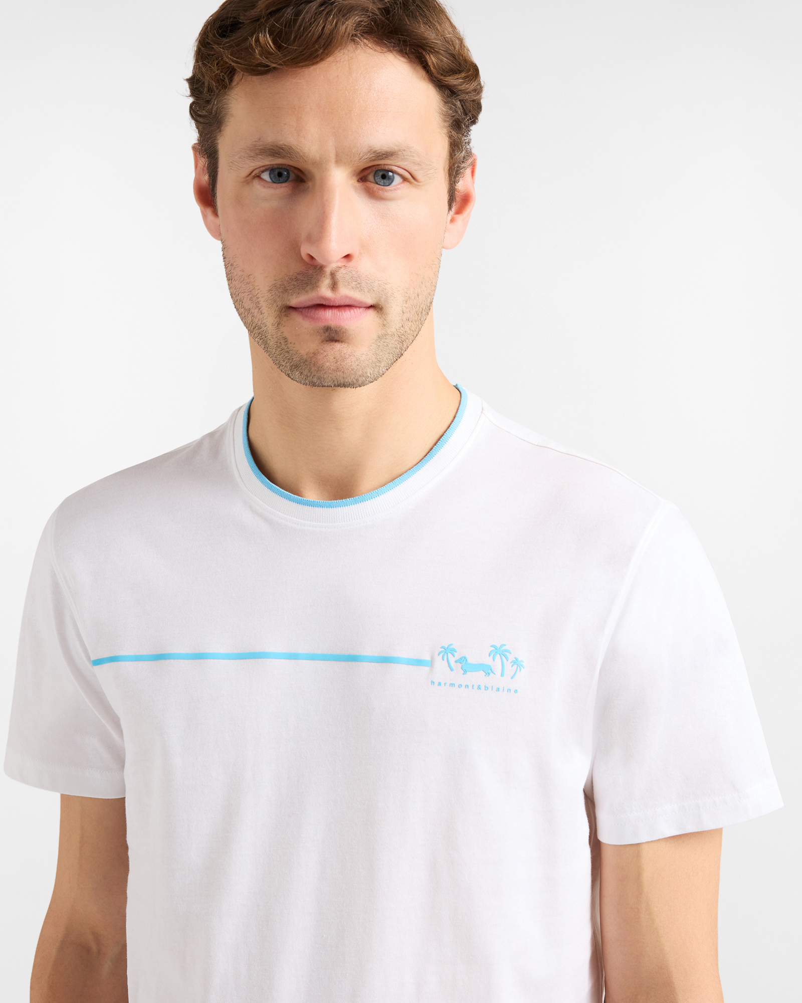 Camiseta con estampado tem&aacute;tico de mar para hombre, Azul, large image number 2