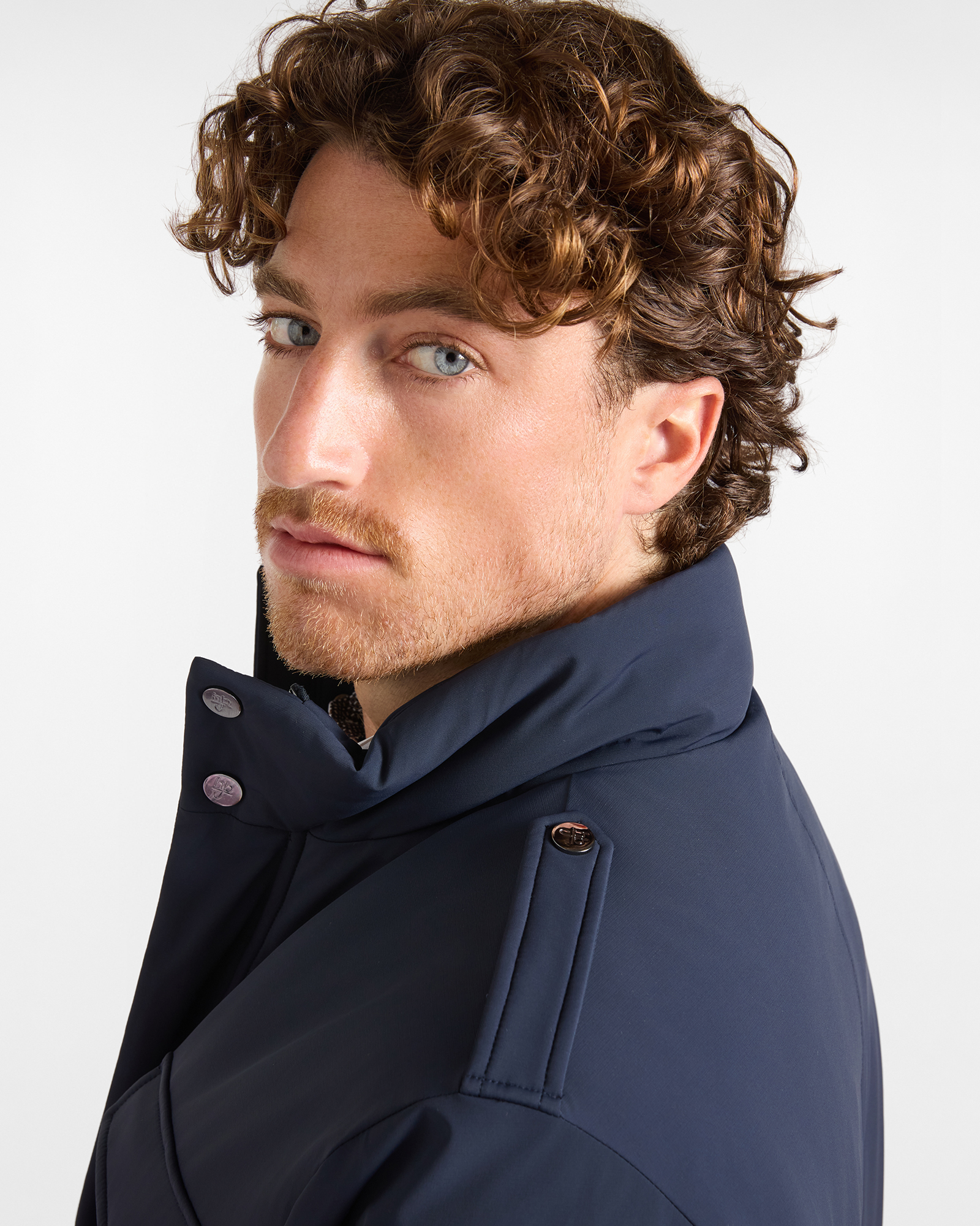 Giubbino HBJ Uomo con collo standup, imbottito in nylon, BLU SCURO, large
