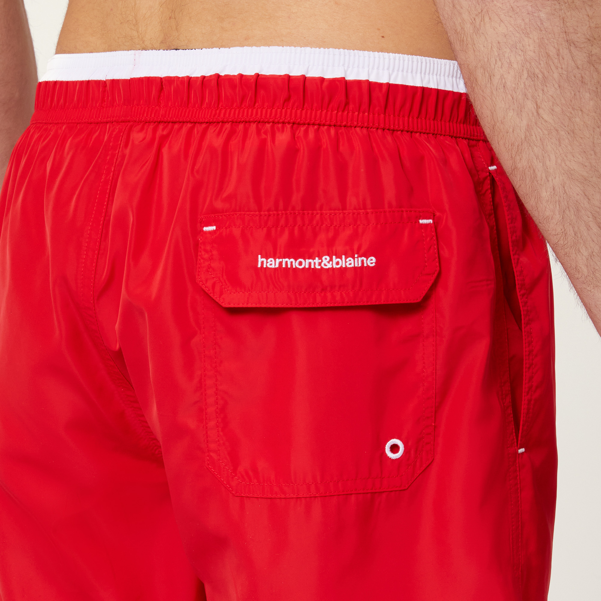 Swim Trunks with Lettering, Red, large image number 2
