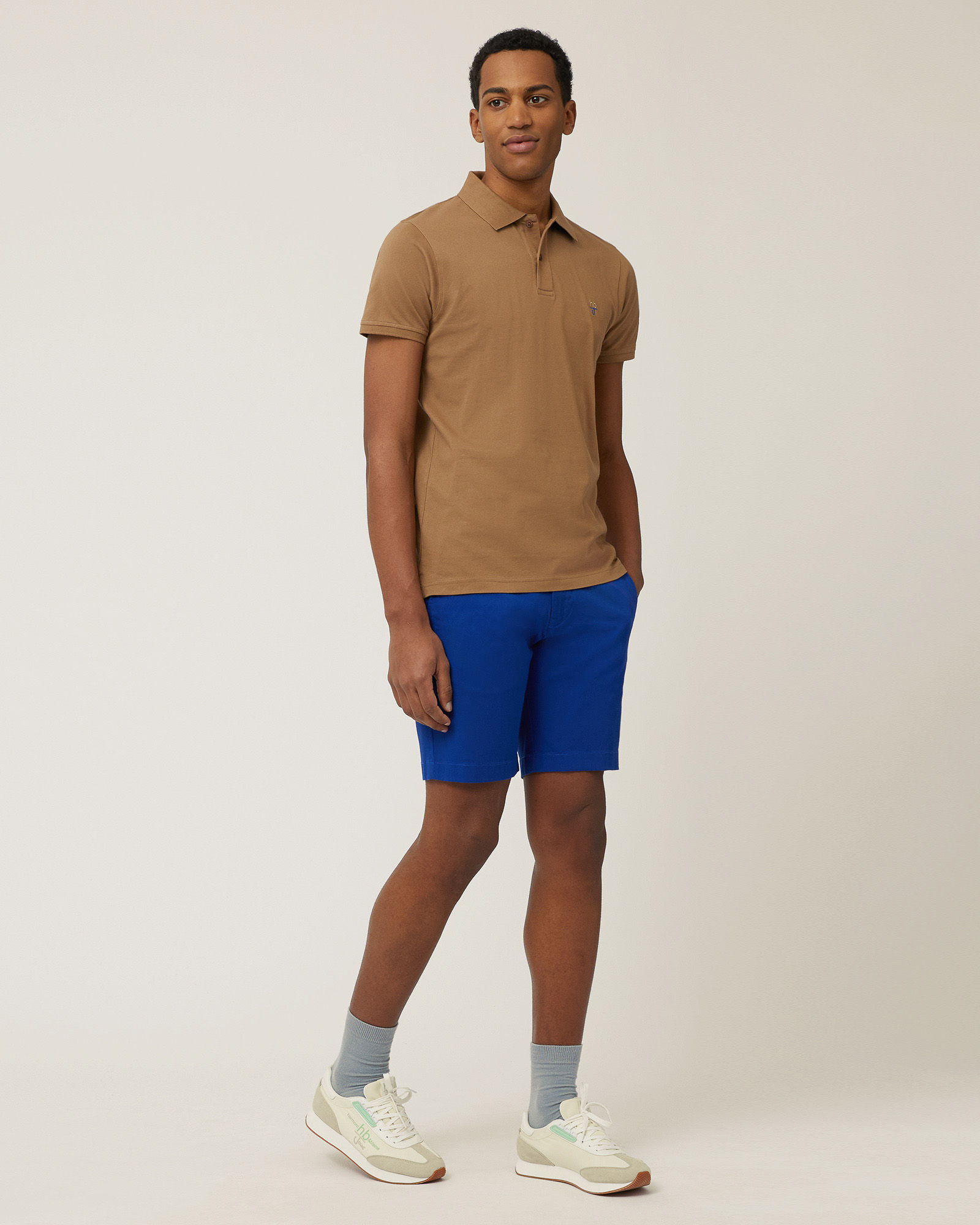 Narrow-Fit Cotton Polo, Light Brown, large image number 3