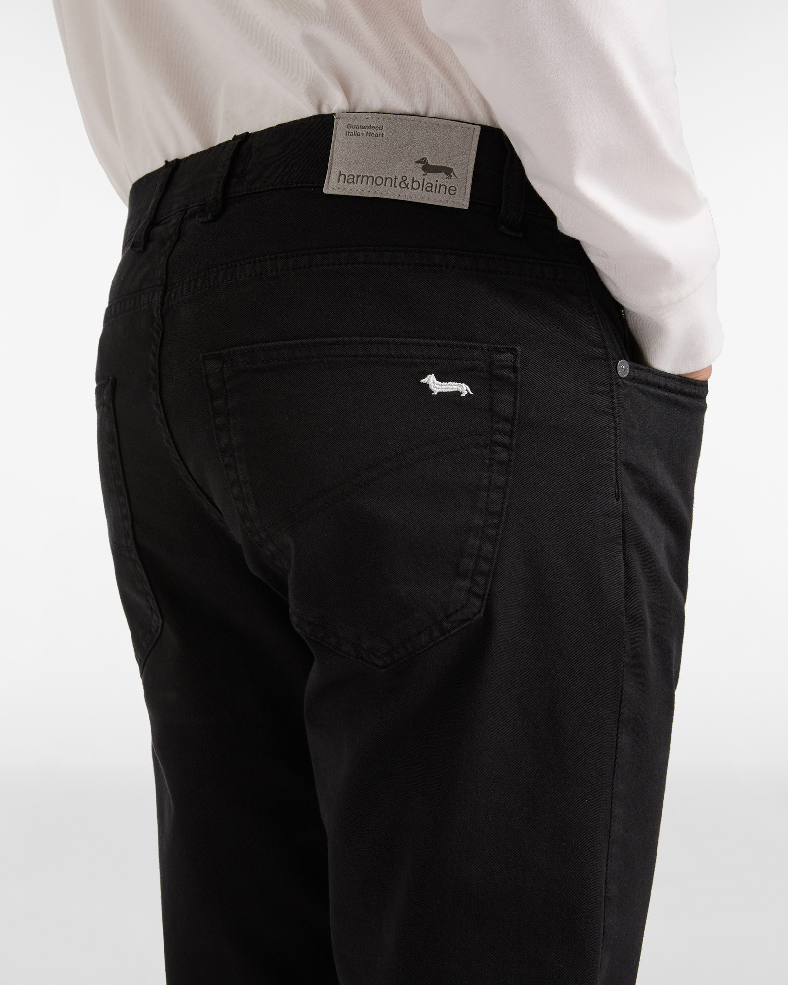 Essentials trousers in plain coloured cotton, Black, large image number 2