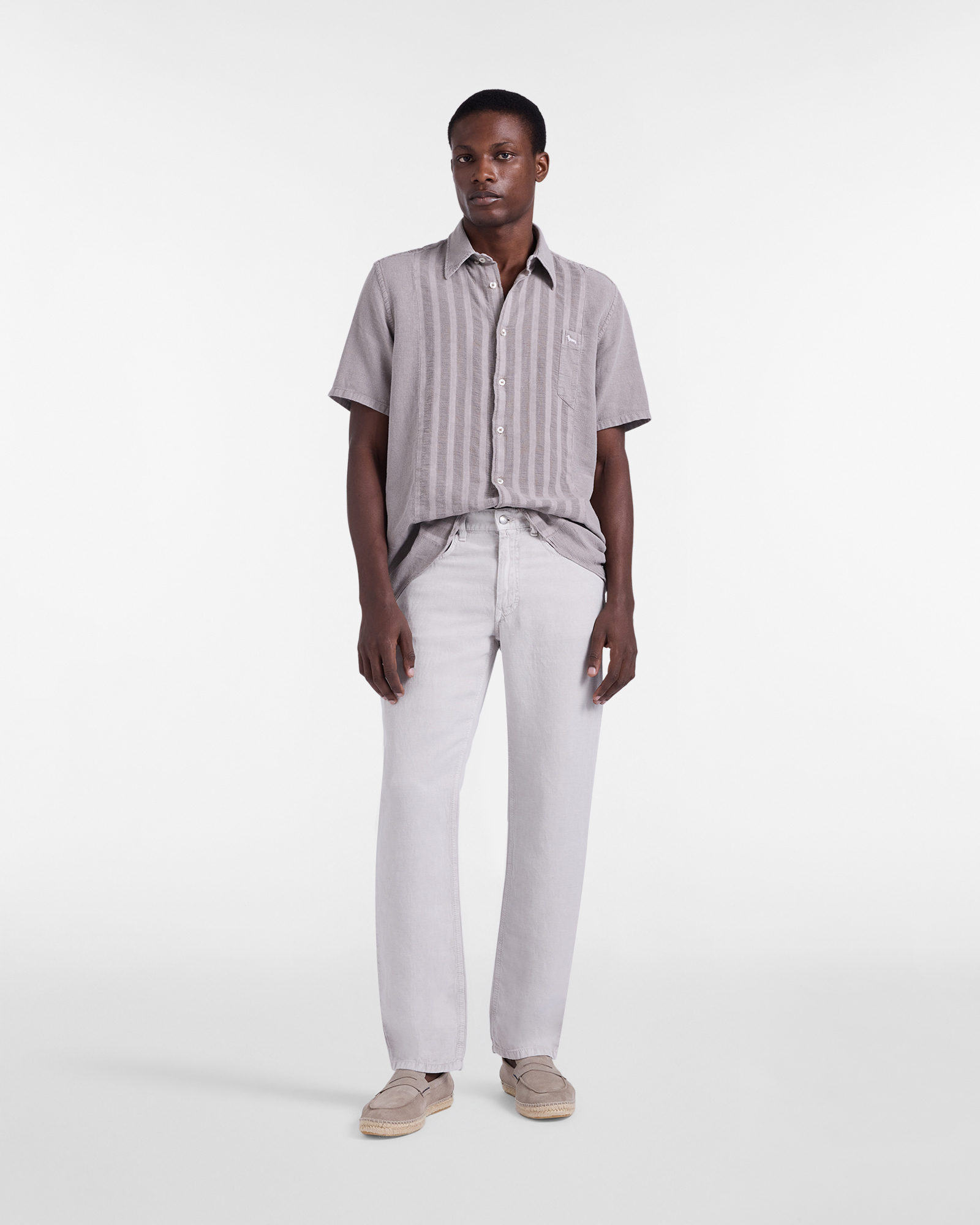 Camicia Uomo con Taschino Capsule Earth Dye, Marrone, large image number 3