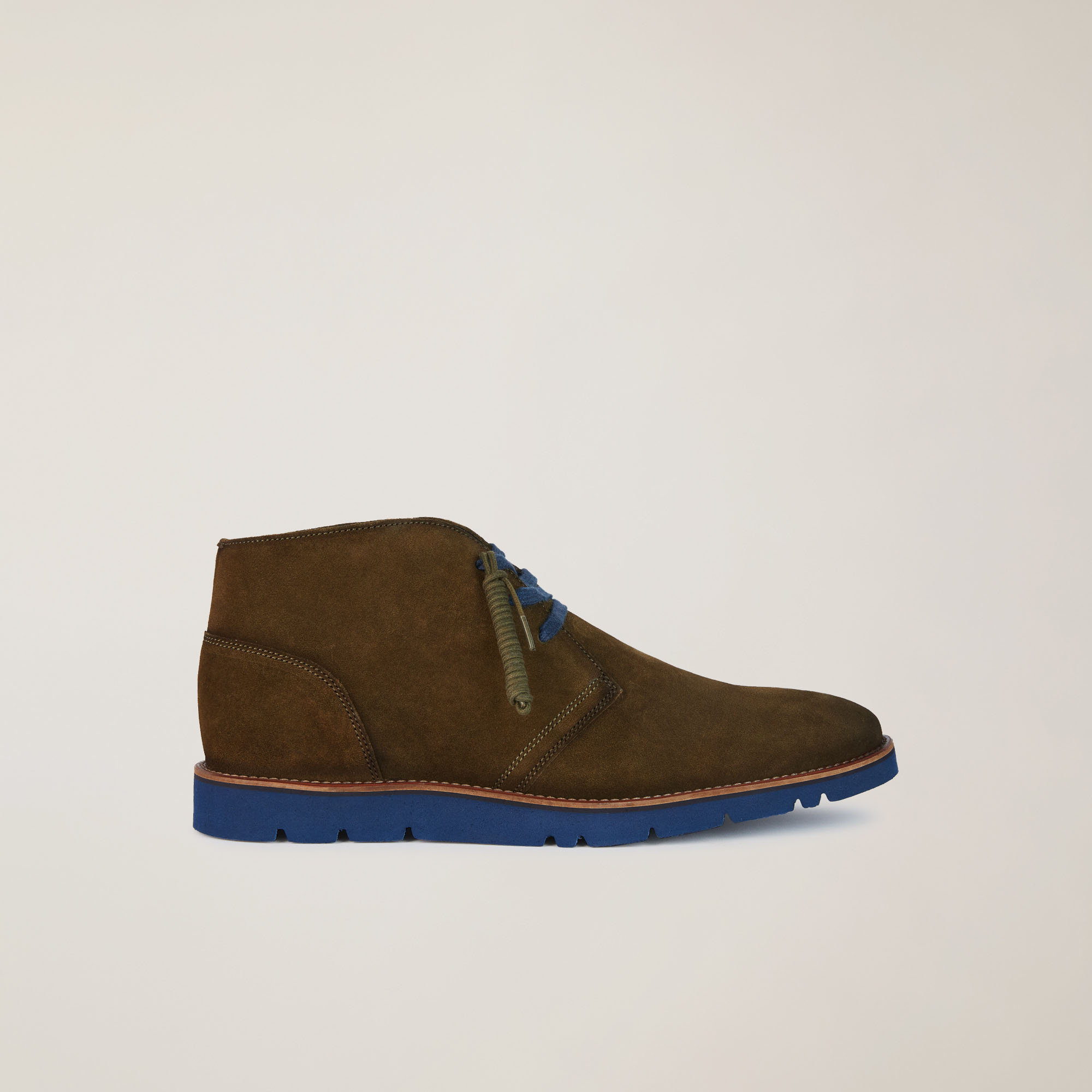 Stivaletto In Pelle Scamosciata, Verde Petrolio, large image number 0